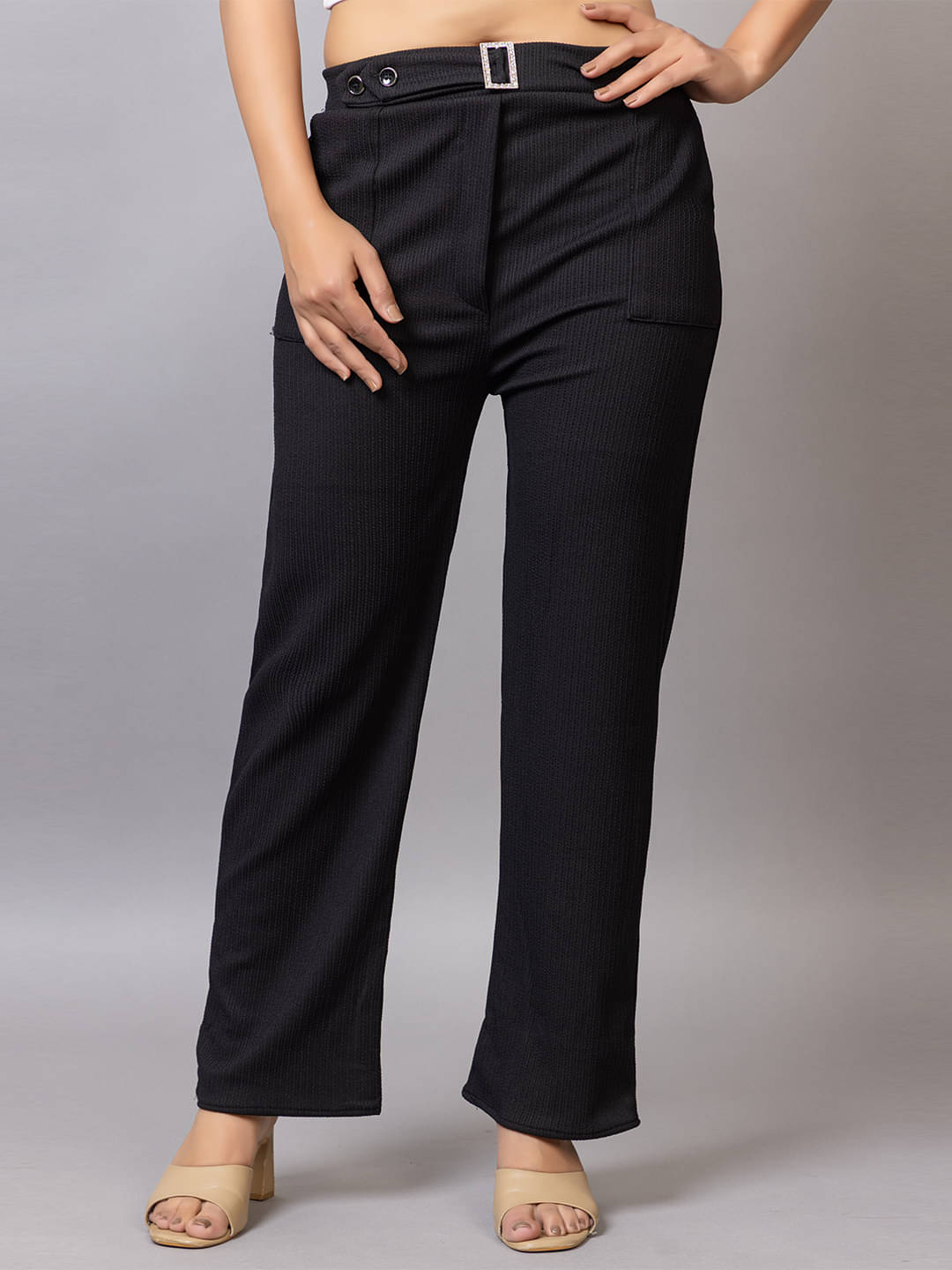     			PROBASIC Pack of 1 Cotton Blend Regular Women's Formal Pants ( Black )