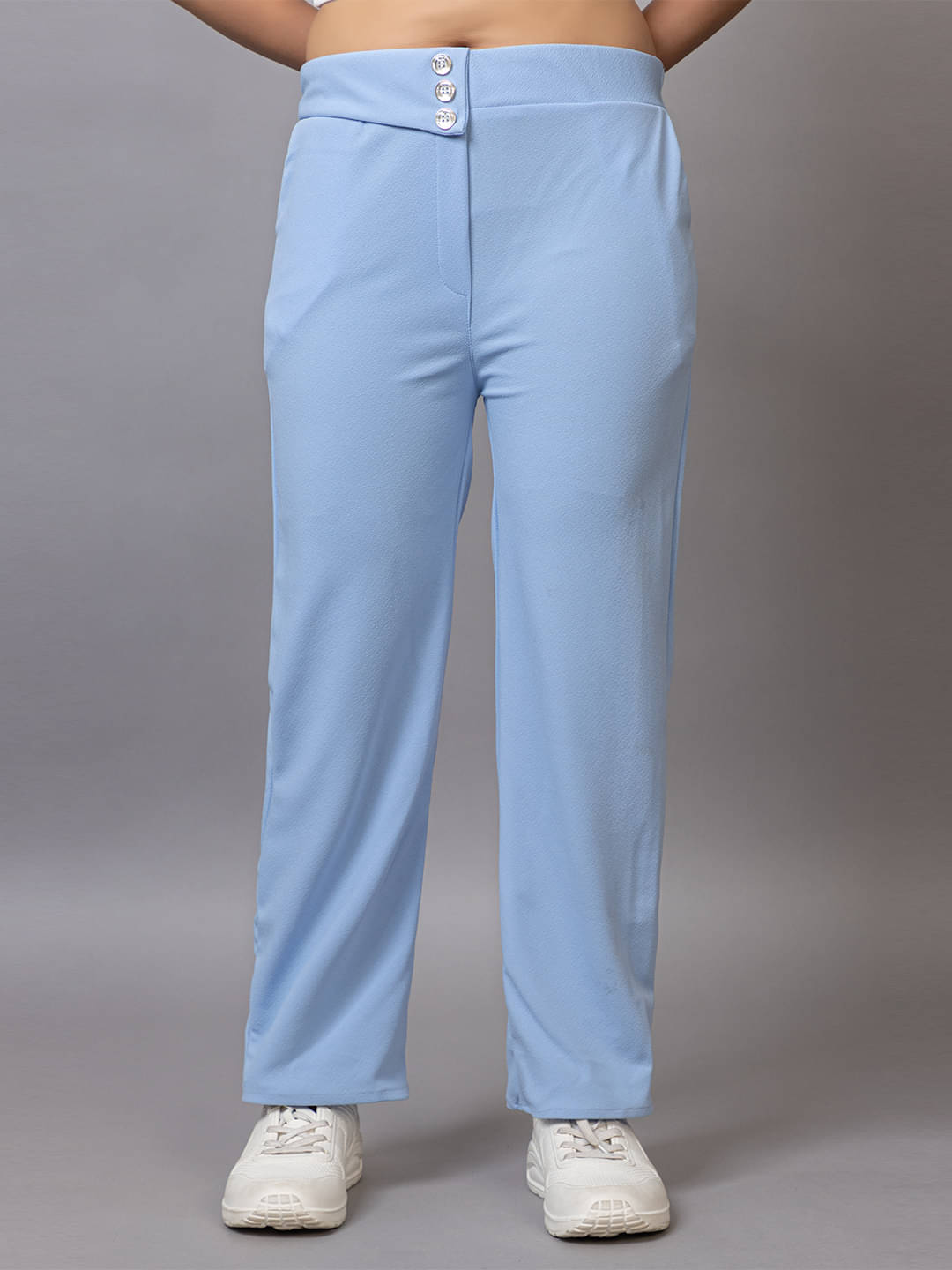     			PROBASIC Pack of 1 Cotton Blend Regular Women's Formal Pants ( Light Blue )