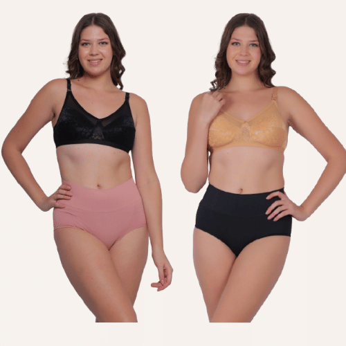 Pia Trends Pack of 2 Cotton Blend Women's Tummy Tucker ( Peach,Black )     			Pia Trends Pack of 2 Cotton Blend Women's Tummy Tucker ( Peach,Black )