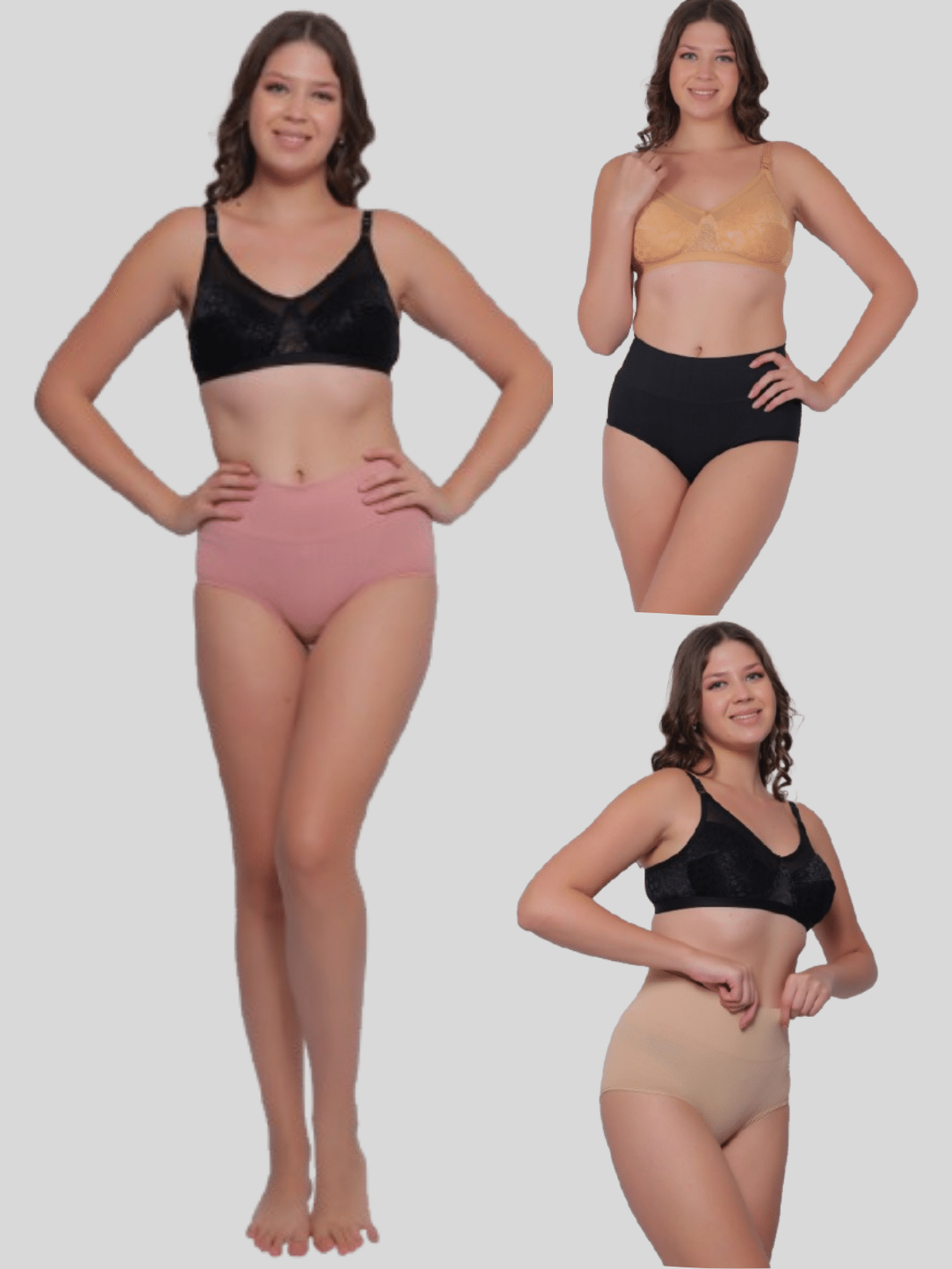     			Pia Trends Pack of 3 Cotton Blend Women's Tummy Tucker ( Peach,Beige,Black )