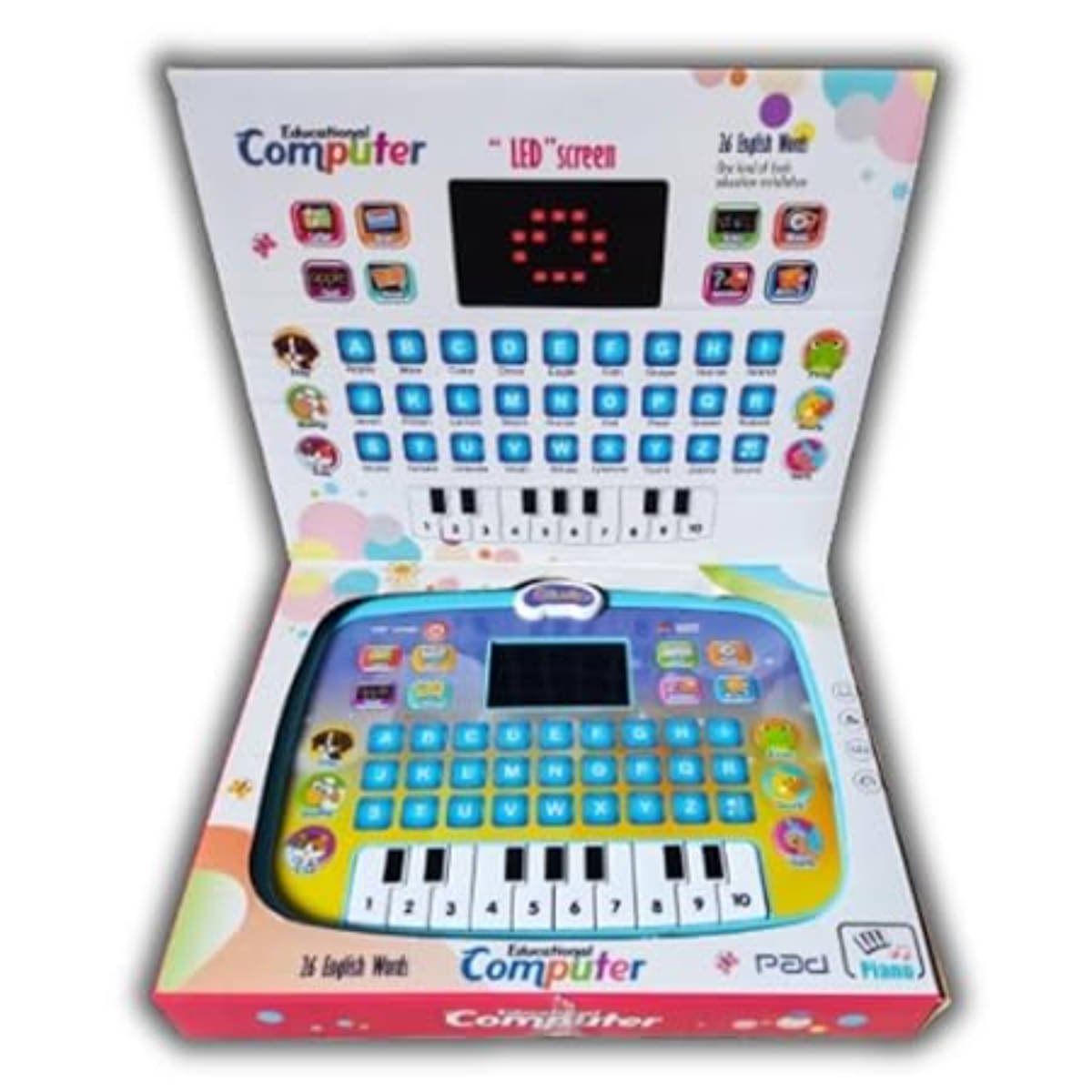 SUNTAP 8-Bit Educational Kids Laptop Computer with LED Screen, Keyboard, and Learning Tab SUNTAP 8-Bit Educational Kids Laptop Computer with LED Screen, Keyboard, and Learning Tab