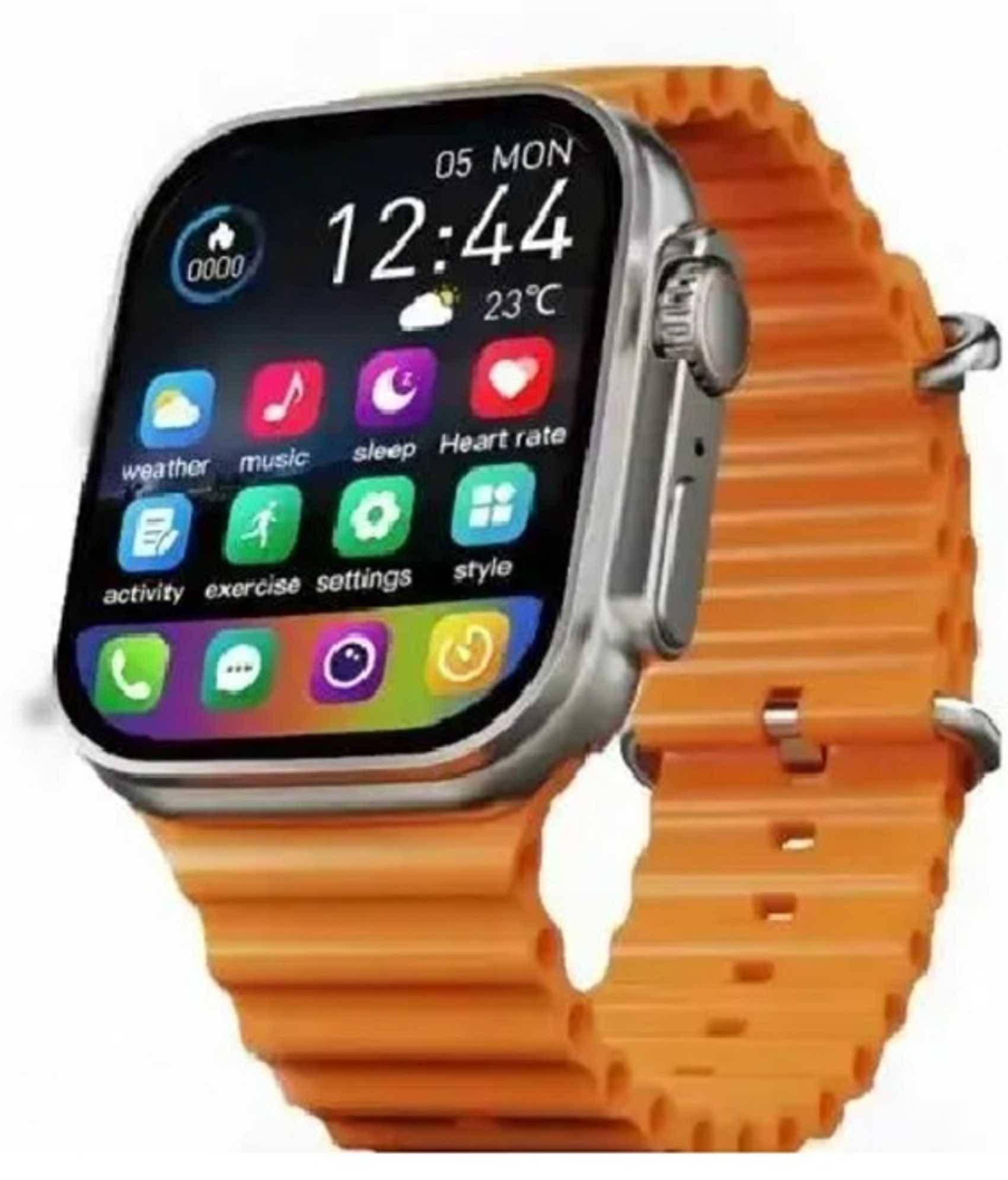 TECSIRE AMOLED Sim Calling Smart Watch with Silicone Strap Upto 24 hours Backup ( Orange ) TECSIRE AMOLED Sim Calling Smart Watch with Silicone Strap Upto 24 hours Backup ( Orange )
