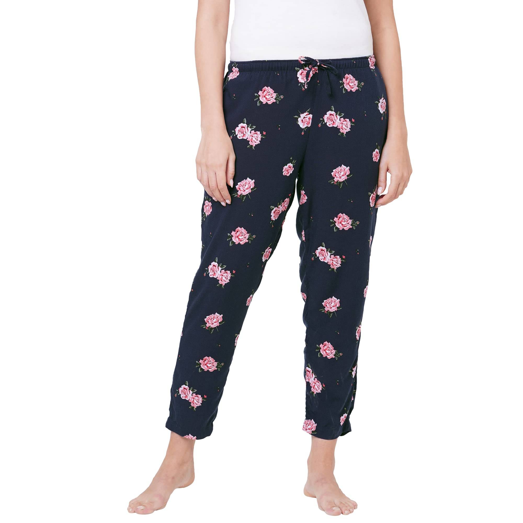     			URBAN SCOTTISH Navy Viscose Women's Nightwear Pyjama ( Pack of 1 )