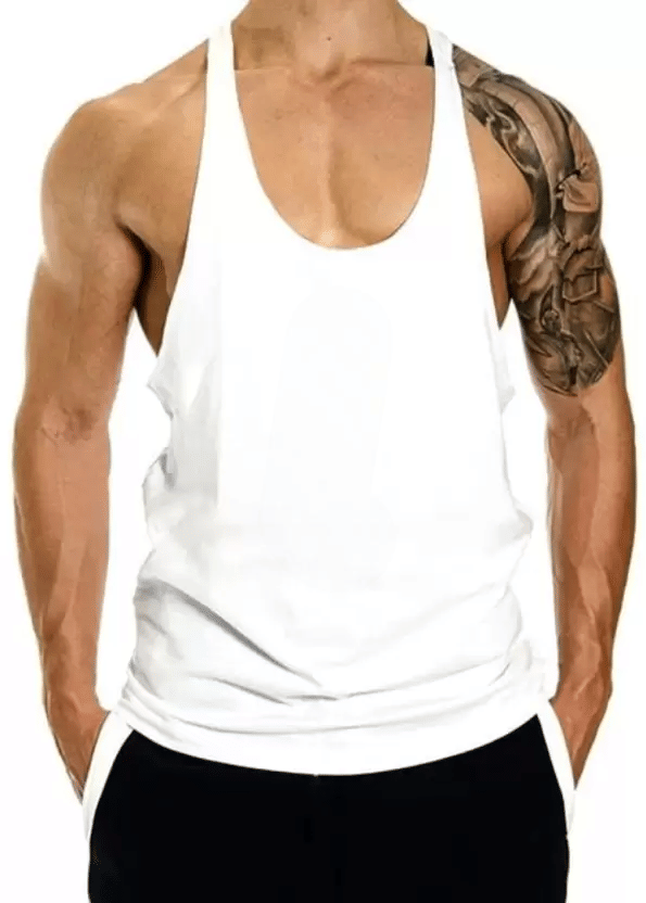    			VTSports Pack of 1 Polyester Gym Vest For Men ( White )