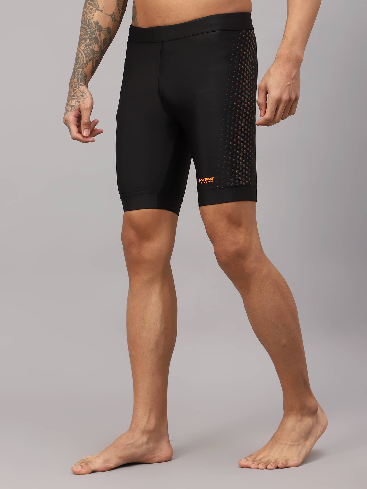 Viva Swimming Black Polyester Lycra Trunk     			Viva Swimming Black Polyester Lycra Trunk