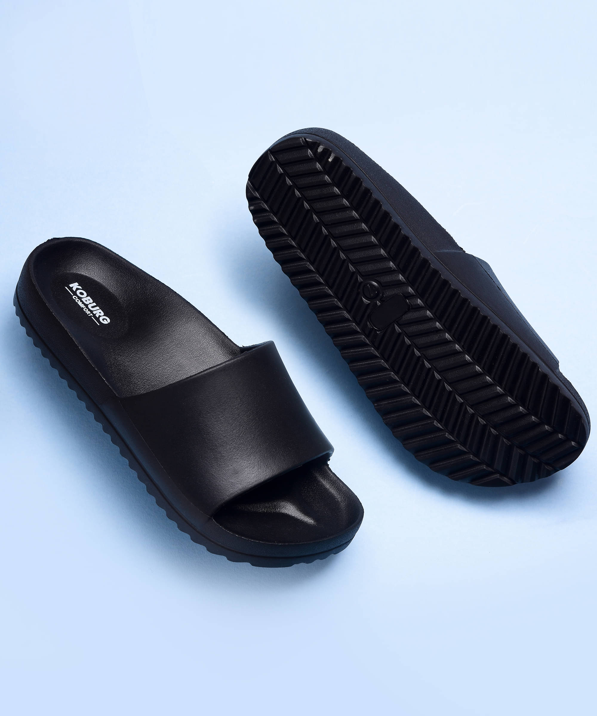     			koburg Black Men's Slide Flip Flop