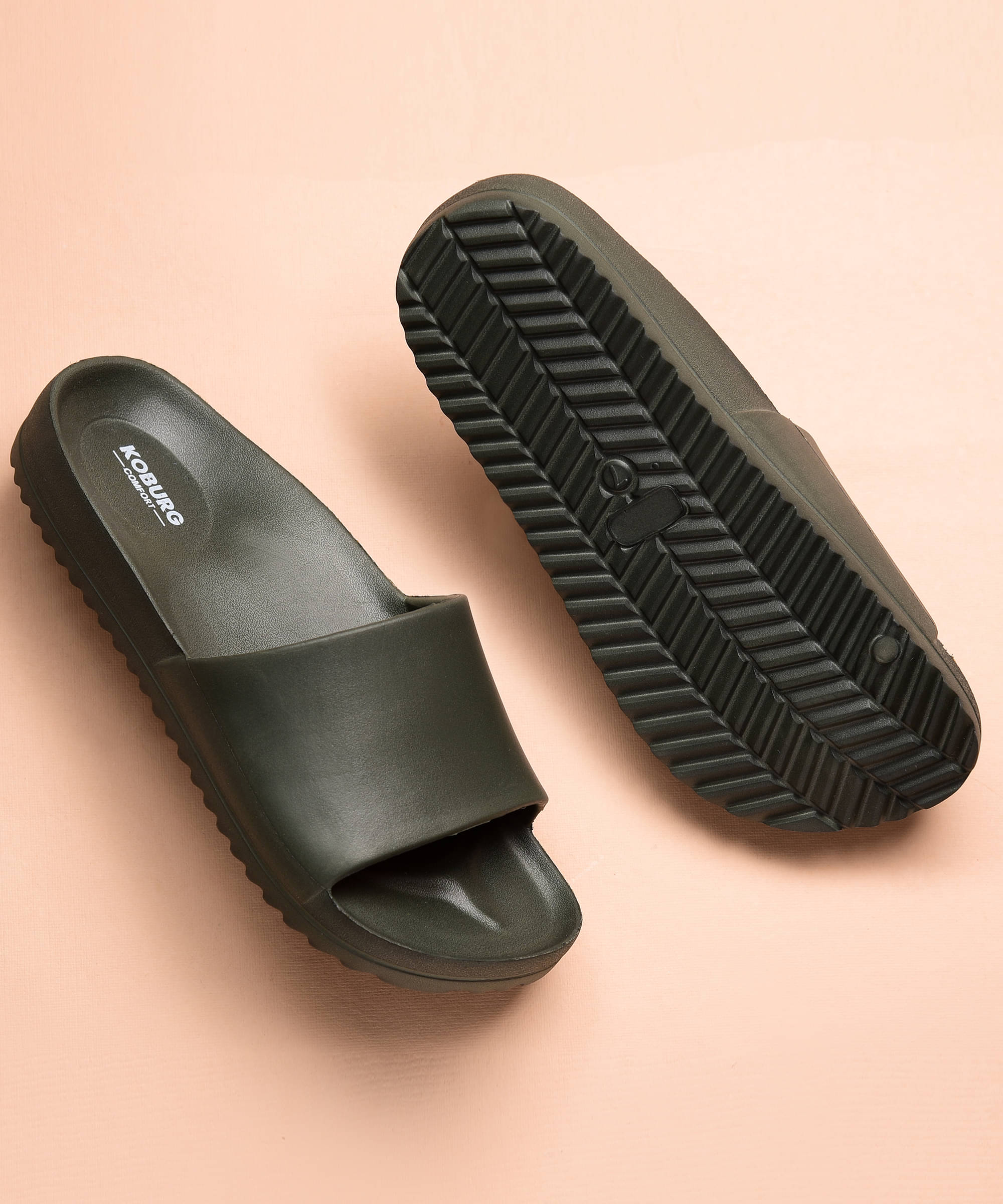     			koburg Olive Men's Slide Flip Flop