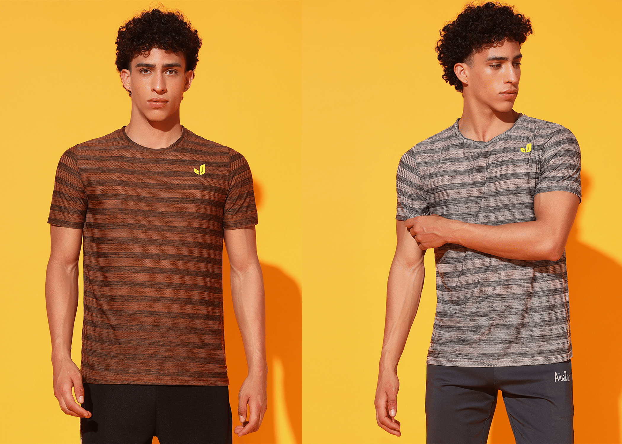 ATIGIANO APPAREL Polyester Regular Fit Striped Half Sleeves Men's Round T-Shirt - Multicolor8 ( Pack of 2 )     			ATIGIANO APPAREL Polyester Regular Fit Striped Half Sleeves Men's Round T-Shirt - Multicolor8 ( Pack of 2 )