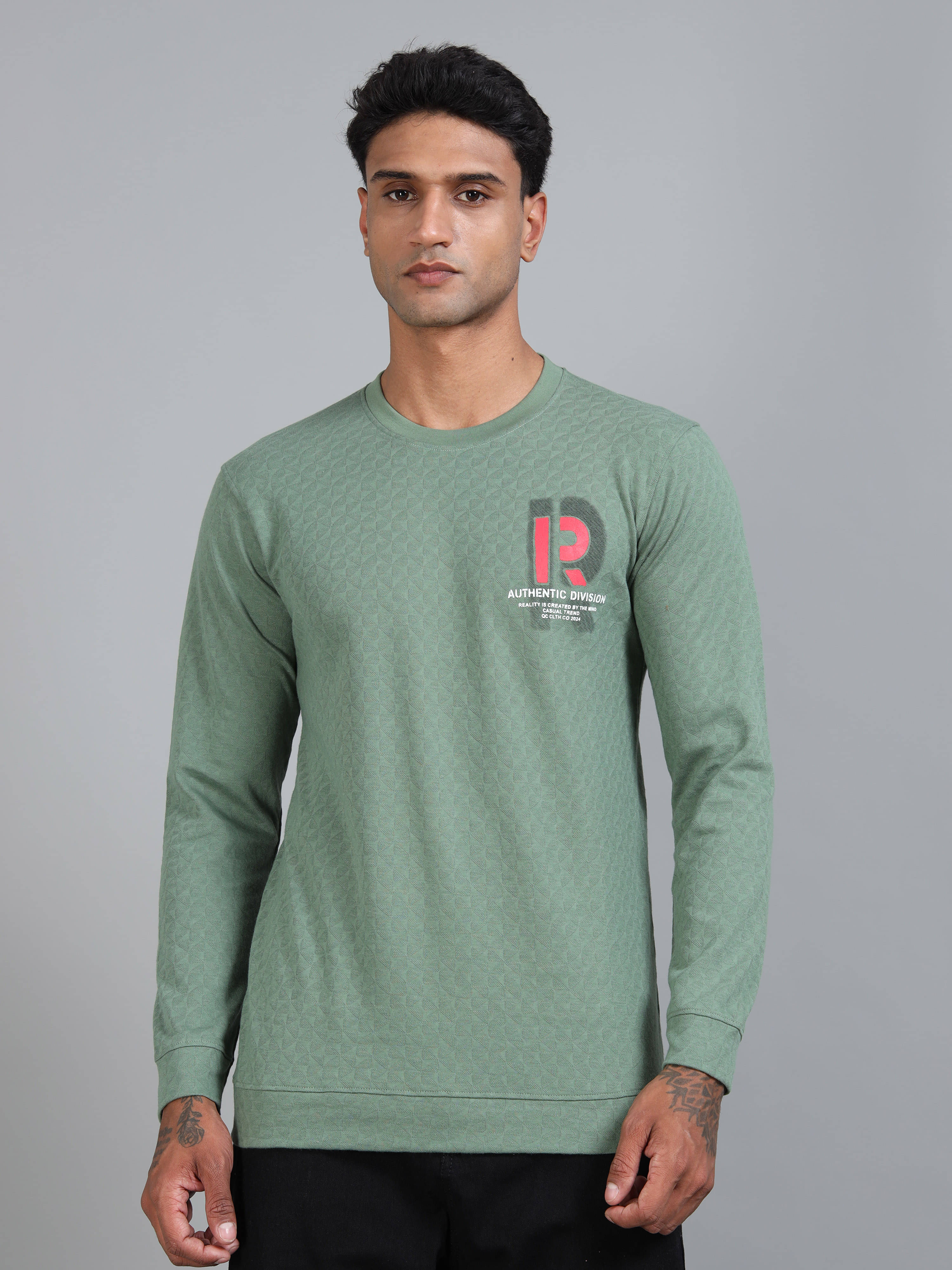    			BLUE ARC Cotton Round Neck Men's Sweatshirt - Green ( Pack of 1 )