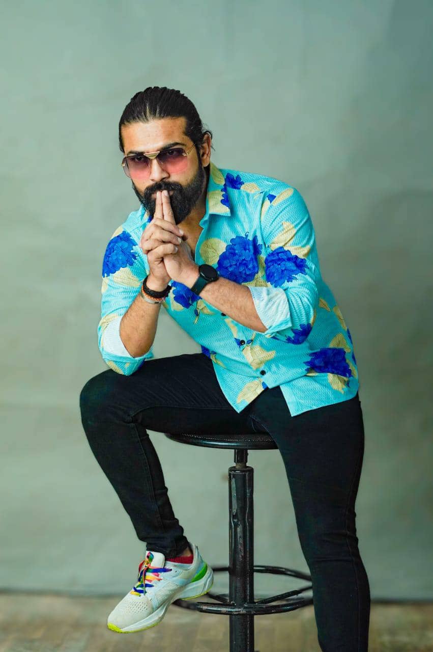 Bombay Begum Polyester Regular Fit Printed Full Sleeves Men's Casual Shirt - Blue ( Pack of 1 )