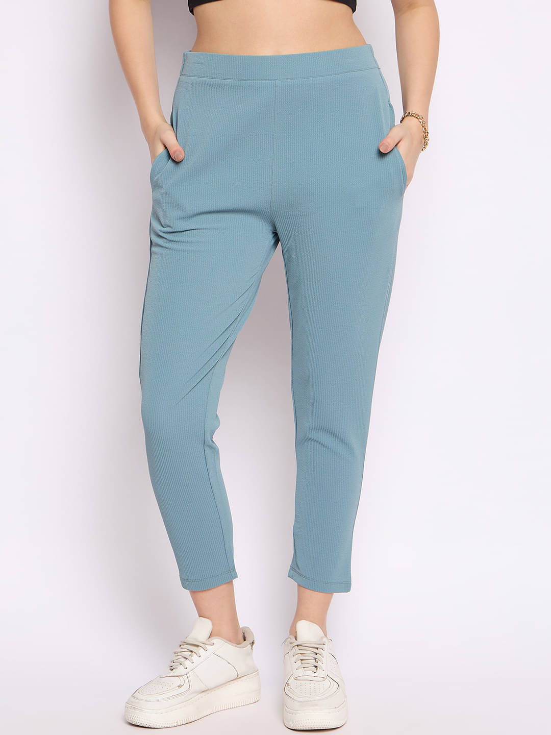     			Camey Pack of 1 Synthetic Tapered Women's Casual Pants ( Teal )