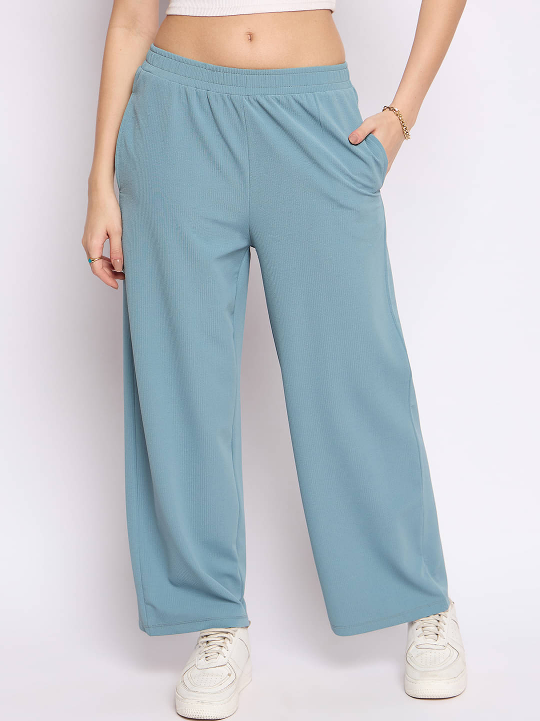 Camey Pack of 1 Synthetic Wide leg Women's Palazzos ( Teal ) Camey Pack of 1 Synthetic Wide leg Women's Palazzos ( Teal )