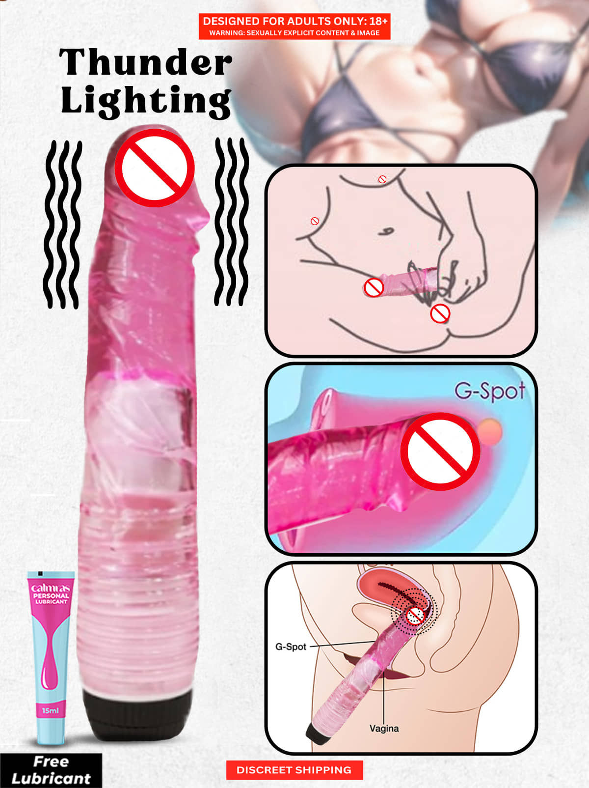 Compact and Realistic Design | 7 Inch with 5 Vibration Modes | Travel Friendly Clit Stimulate Thunderlight Vibrator for on the go Pleasure