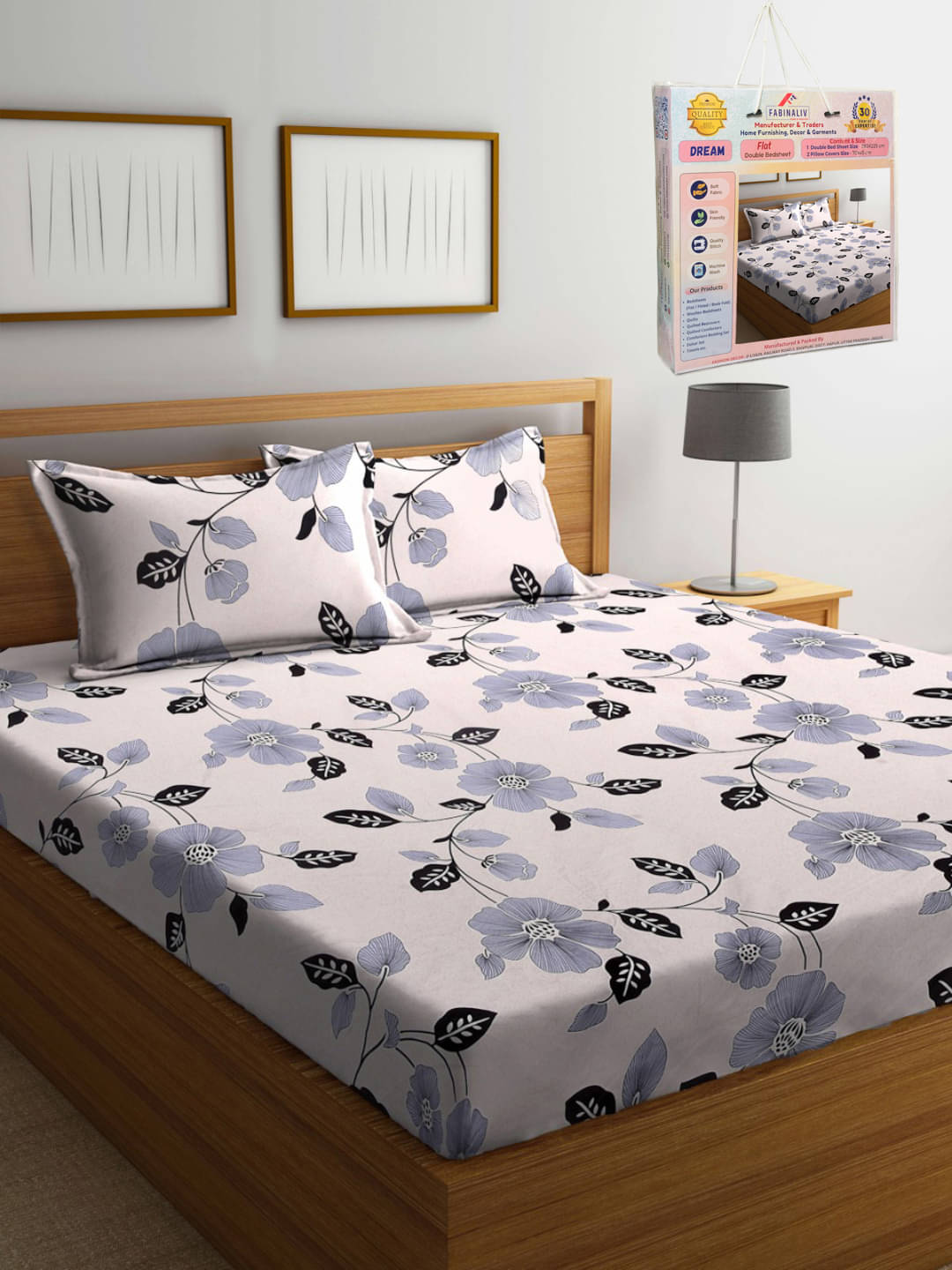 FABINALIV Poly Cotton 1 Double Bedsheet with 2 Pillow Covers ( Cream ) FABINALIV Poly Cotton 1 Double Bedsheet with 2 Pillow Covers ( Cream )