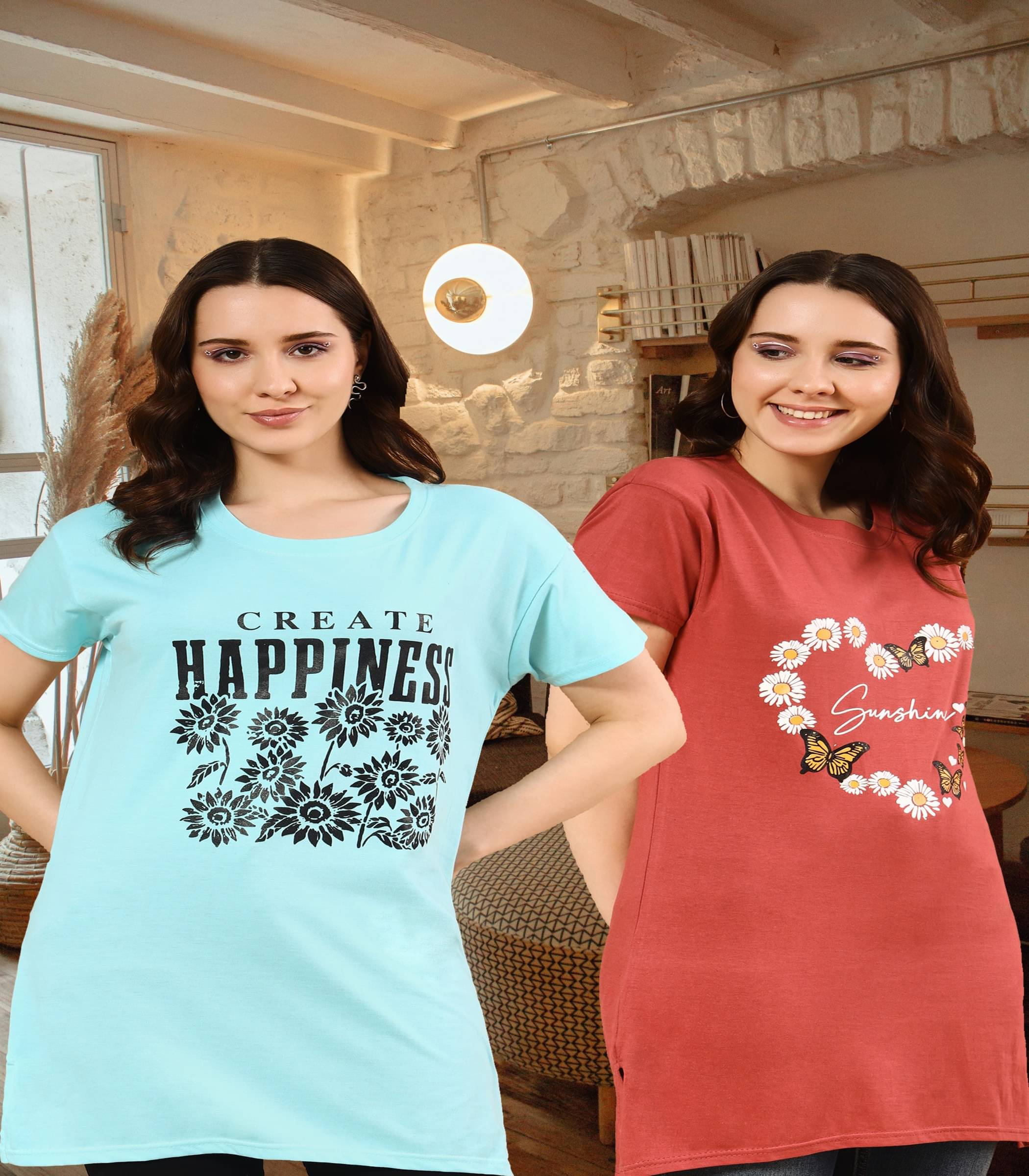 HELL BOUND Women Cotton Printed T-shirt Dress ( Multicolor ) HELL BOUND Women Cotton Printed T-shirt Dress ( Multicolor )