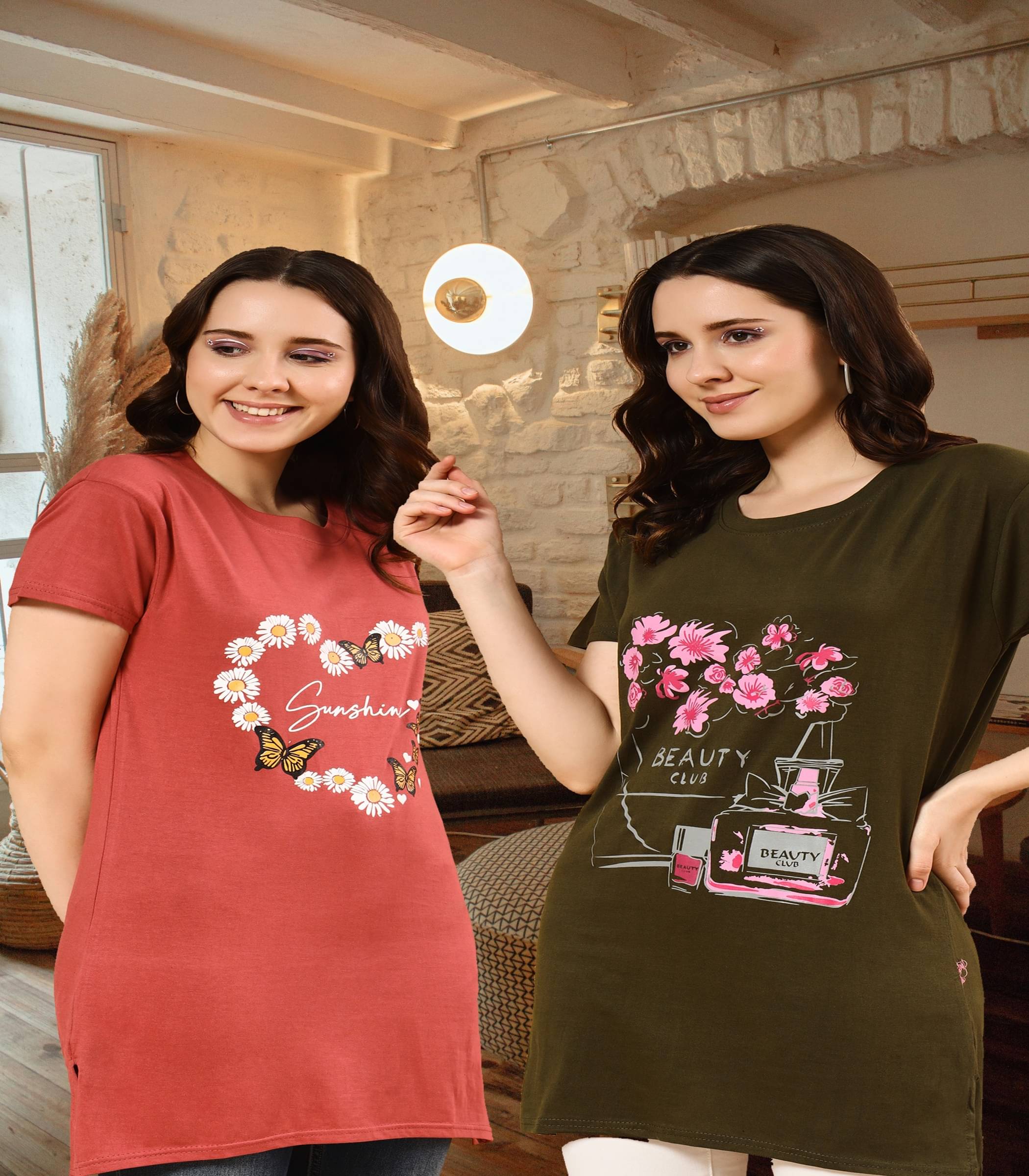 HELL BOUND Women Cotton Printed T-shirt Dress ( Multicolor )     			HELL BOUND Women Cotton Printed T-shirt Dress ( Multicolor )