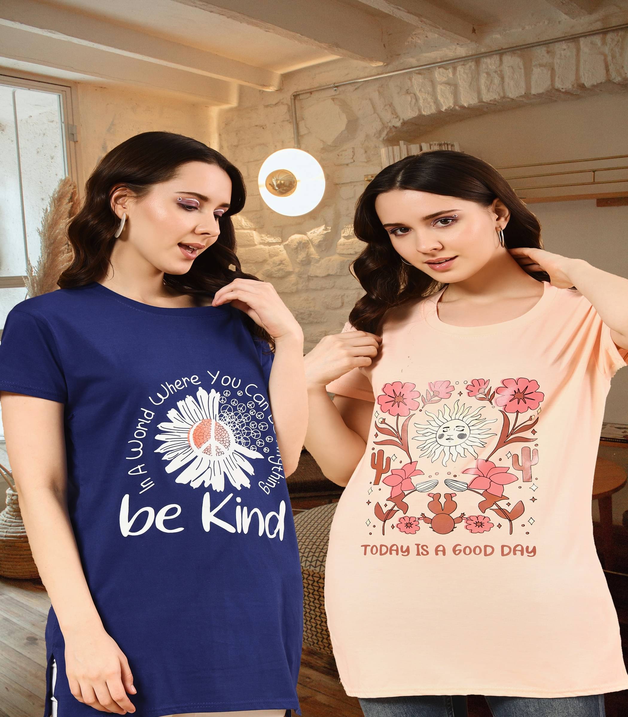 HELL BOUND Women Cotton Printed T-shirt Dress ( Multicolor ) HELL BOUND Women Cotton Printed T-shirt Dress ( Multicolor )