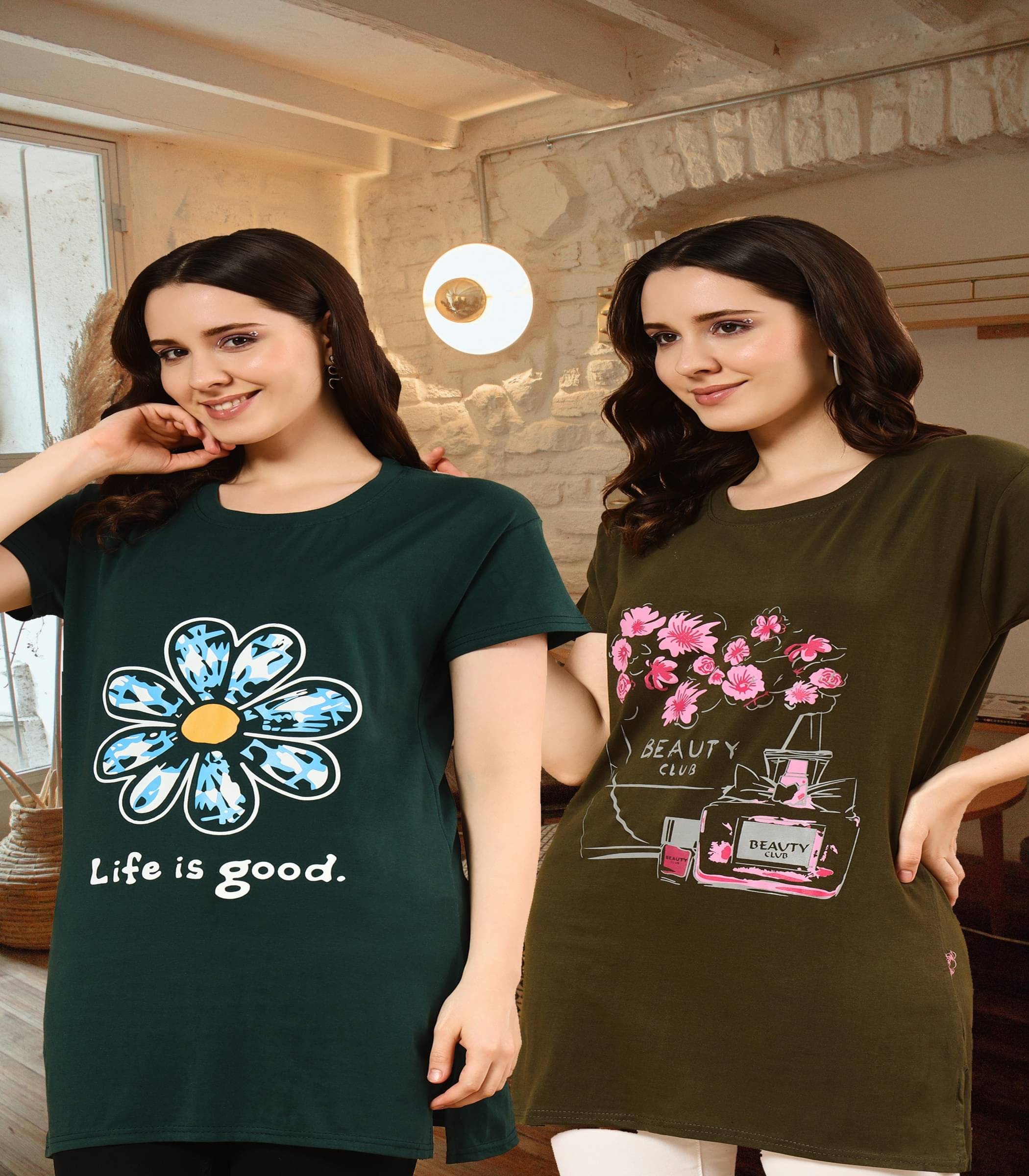 HELL BOUND Women Cotton Printed T-shirt Dress ( Multicolor )     			HELL BOUND Women Cotton Printed T-shirt Dress ( Multicolor )