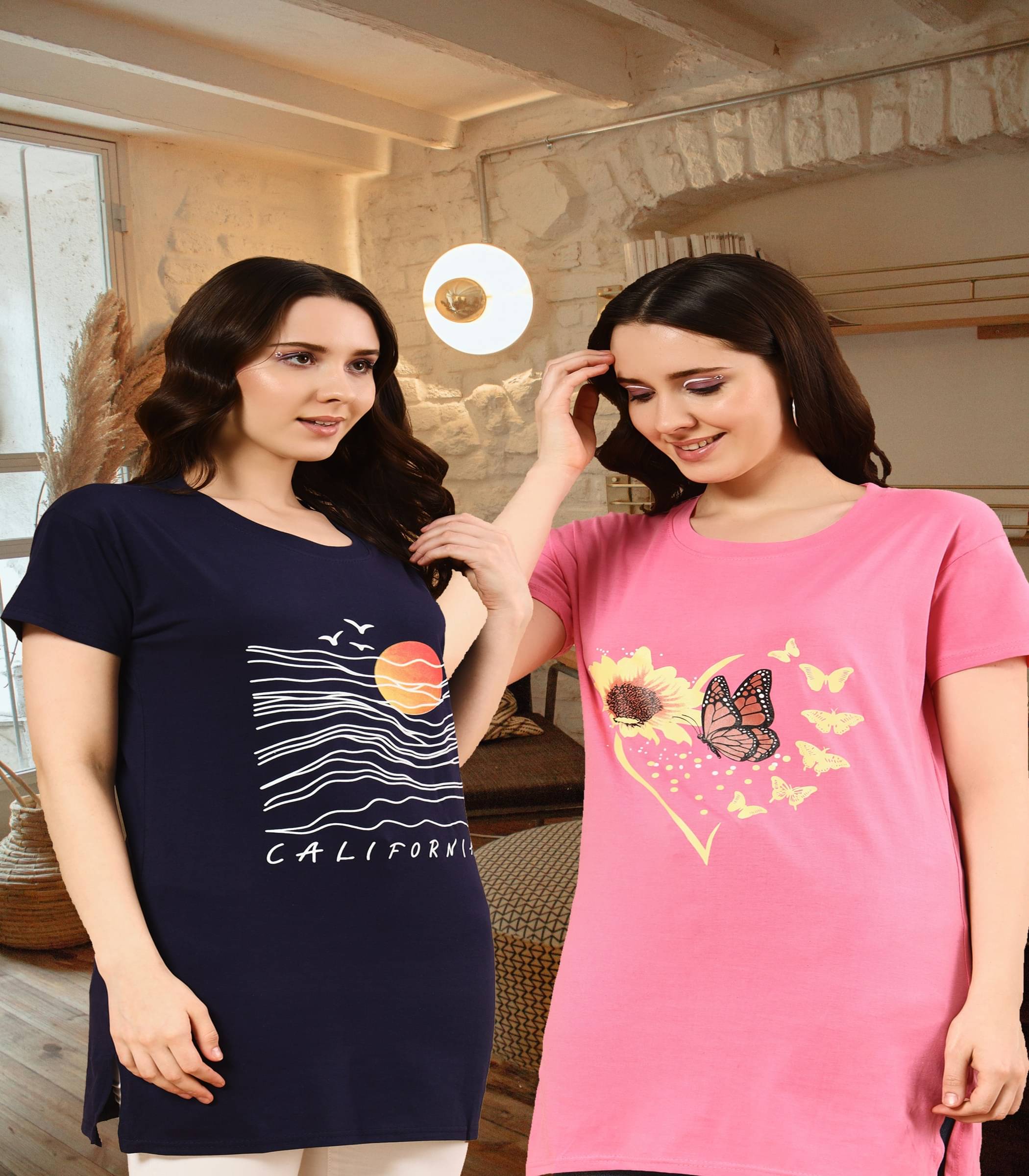 HELL BOUND Women Cotton Printed T-shirt Dress ( Multicolor )     			HELL BOUND Women Cotton Printed T-shirt Dress ( Multicolor )