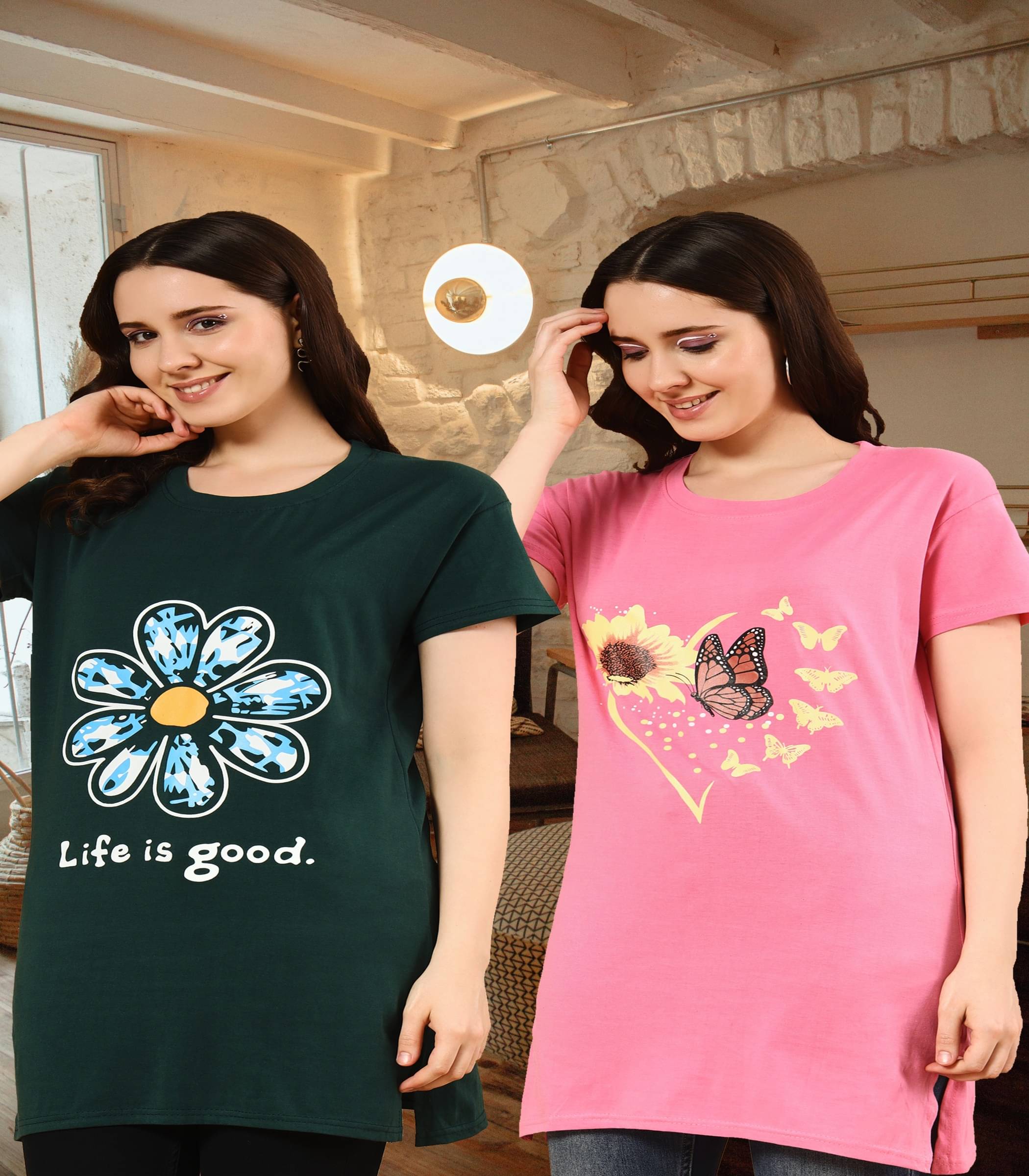 HELL BOUND Women Cotton Printed T-shirt Dress ( Multicolor ) HELL BOUND Women Cotton Printed T-shirt Dress ( Multicolor )