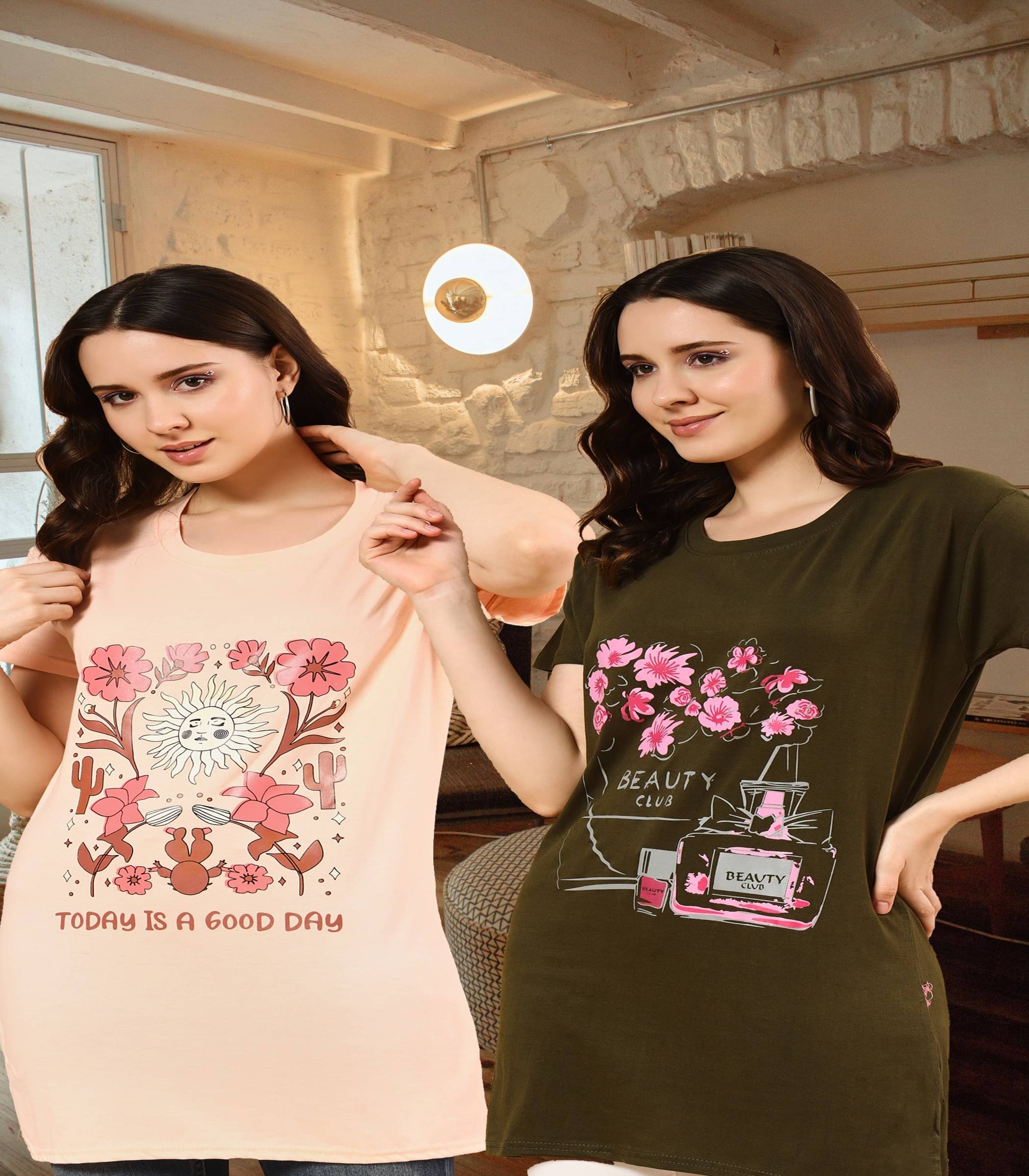     			HELL BOUND Women Cotton Printed T-shirt Dress ( Multicolor )