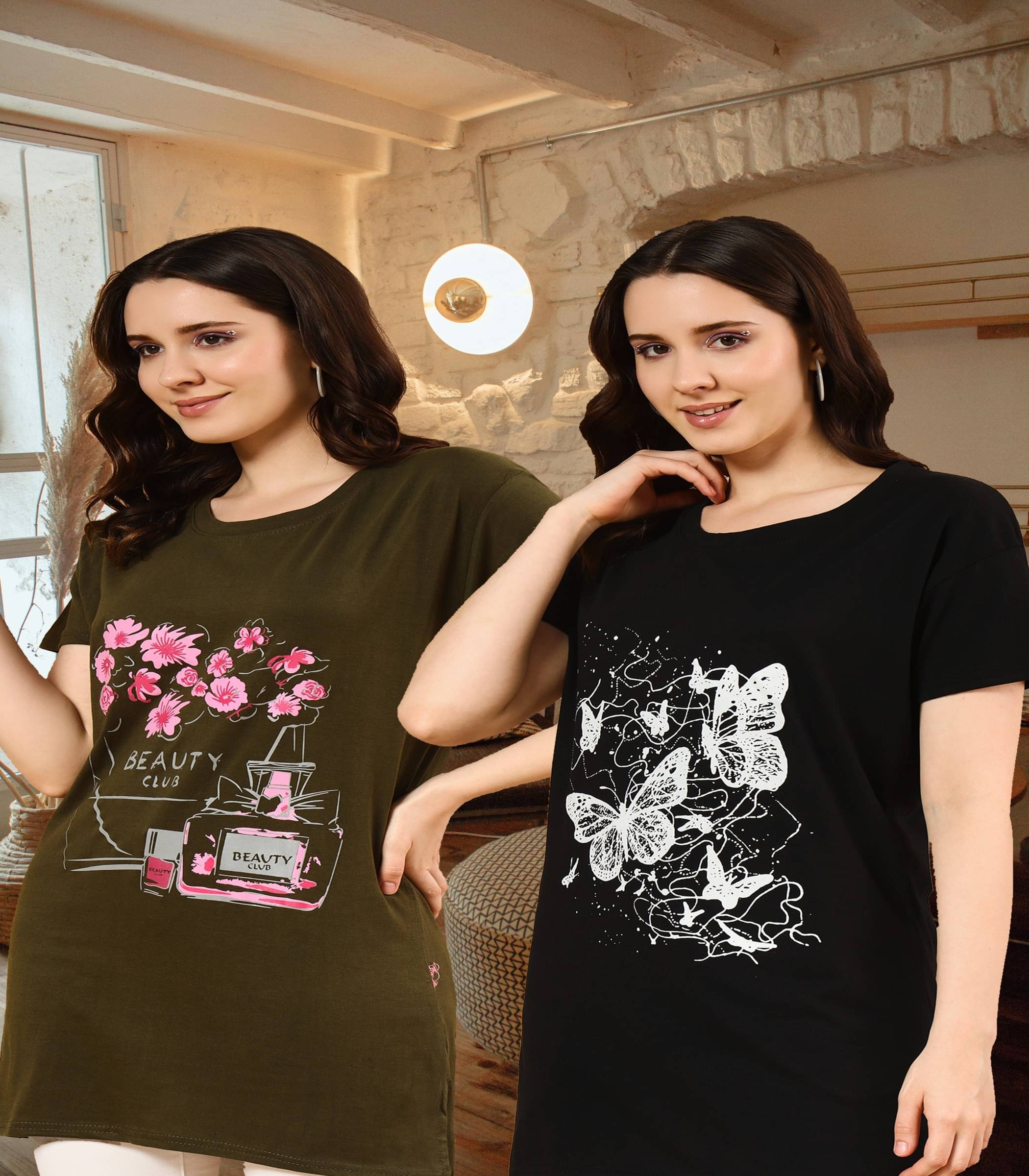 HELL BOUND Women Cotton Printed T-shirt Dress ( Multicolor )     			HELL BOUND Women Cotton Printed T-shirt Dress ( Multicolor )
