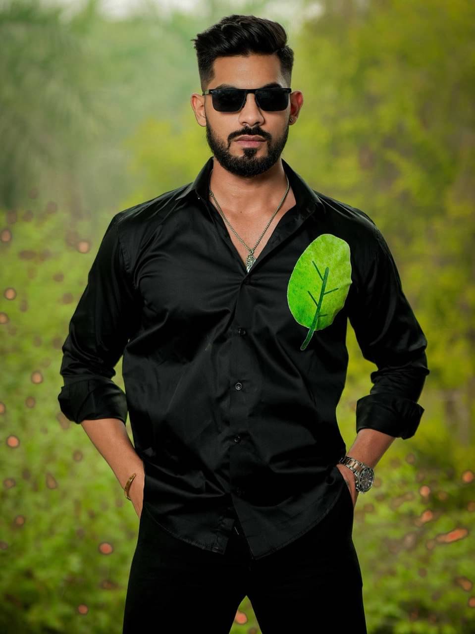     			IQIVLI Cotton Blend Regular Fit Printed Full Sleeves Men's Casual Shirt - Black ( Pack of 1 )