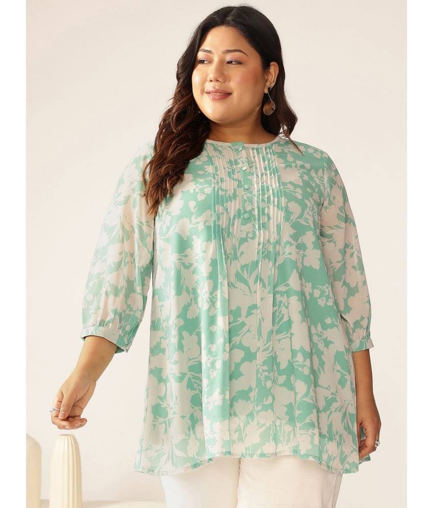     			Janasya Women's Georgette Tunic ( Green )