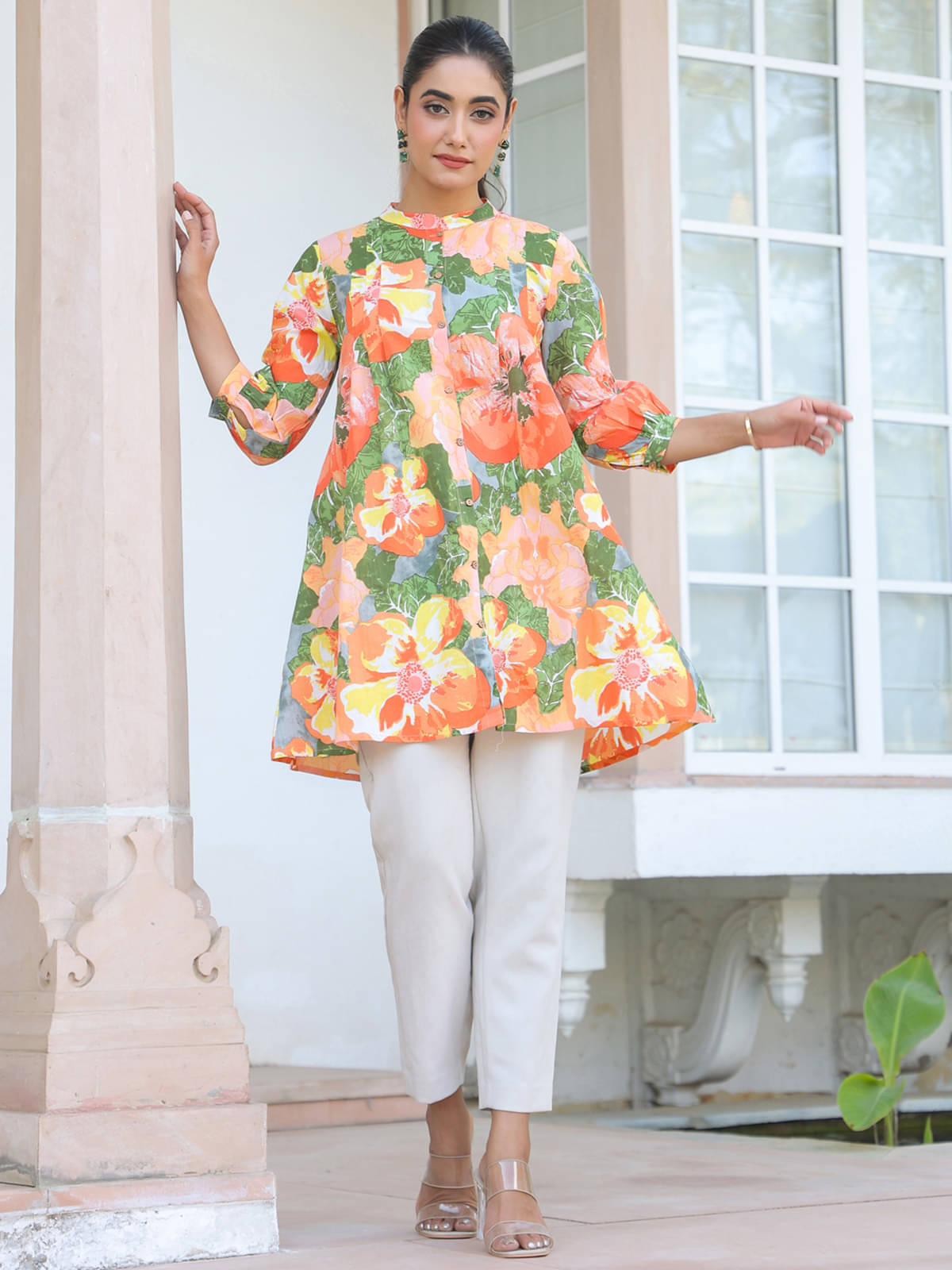 Janasya Women's Cotton Tunic ( Multicolor ) Janasya Women's Cotton Tunic ( Multicolor )