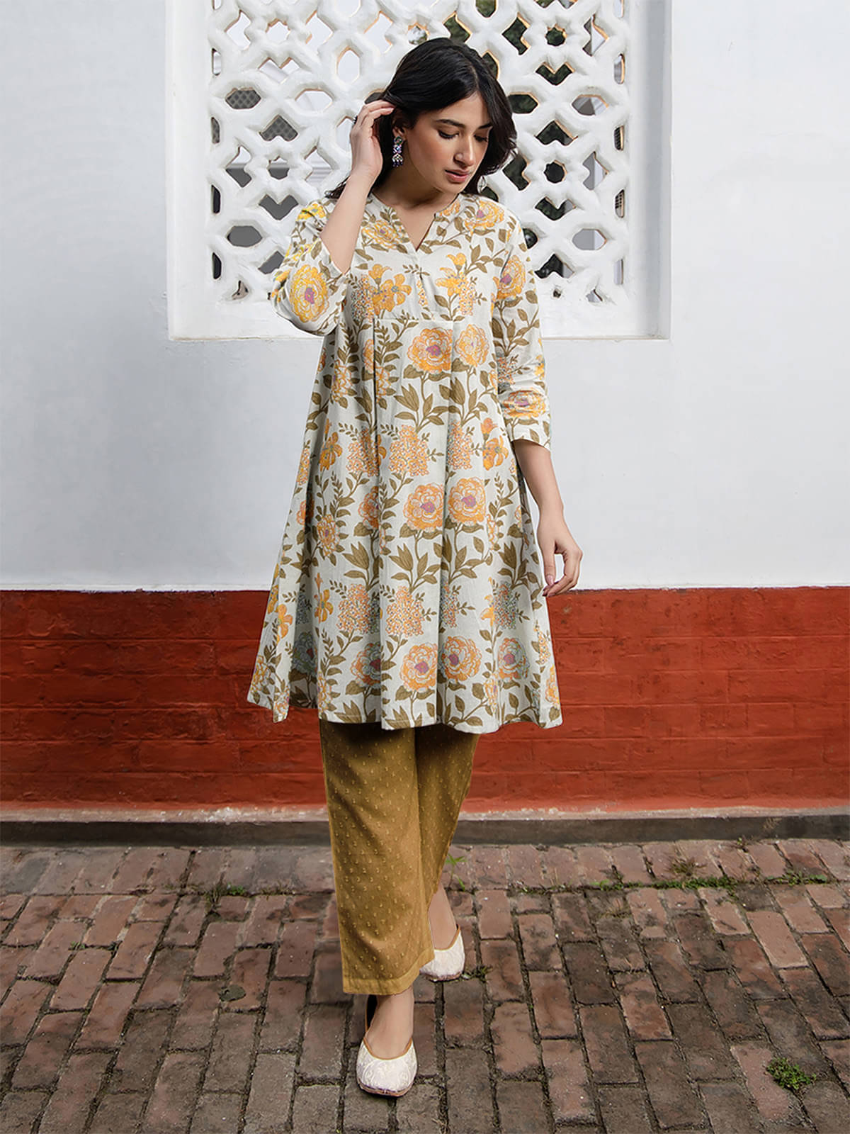     			Janasya Women's Cotton Tunic ( Off White )