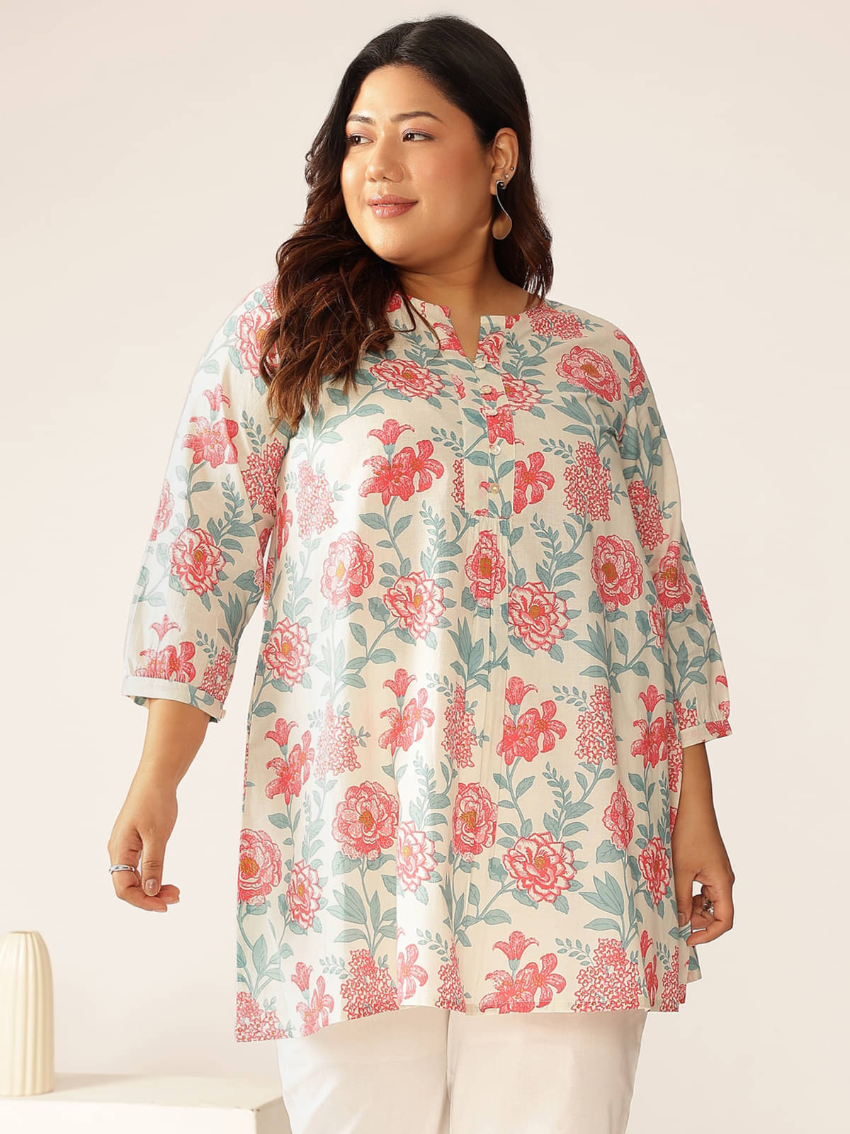     			Janasya Women's Cotton Tunic ( Off White )