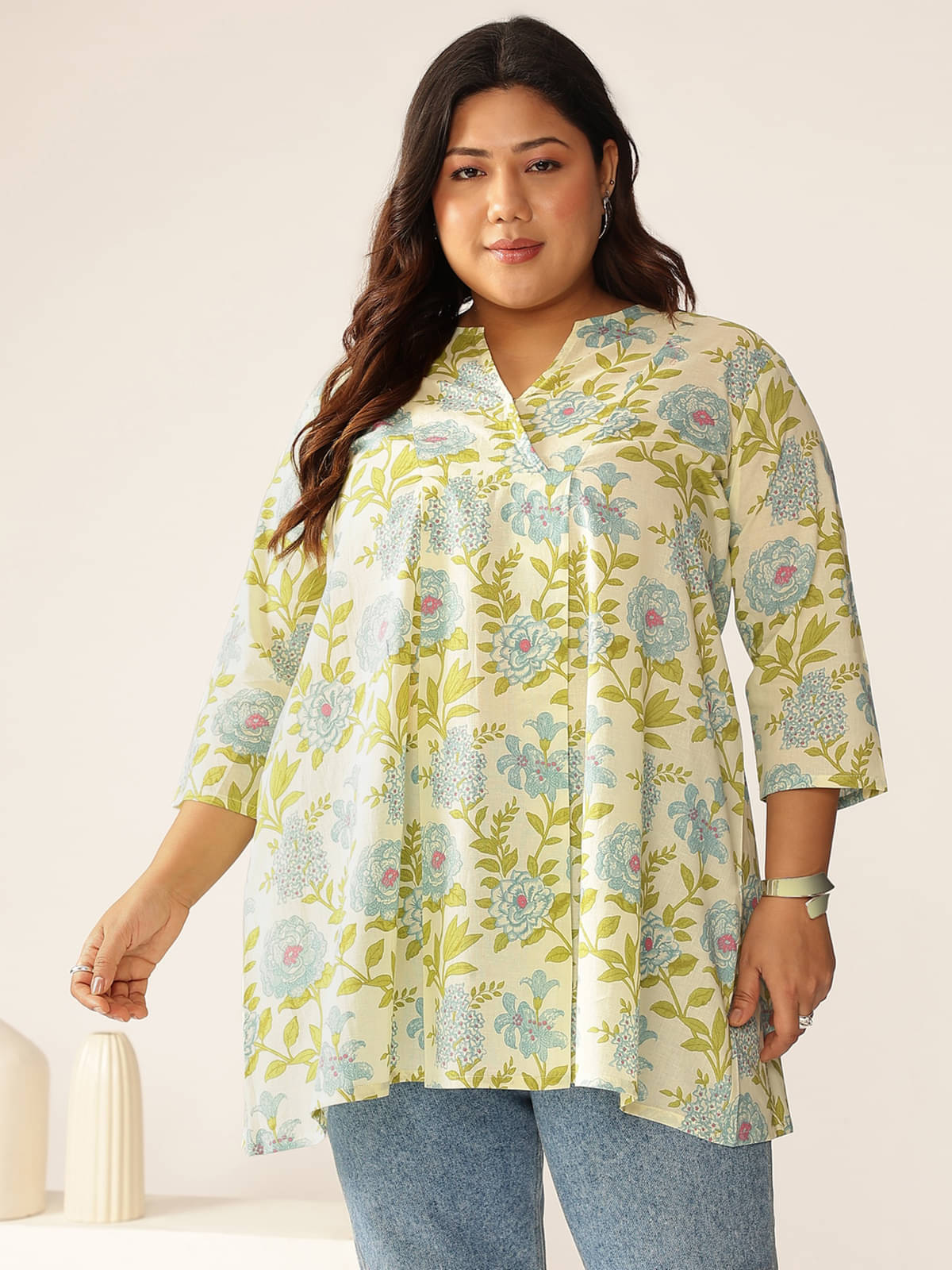     			Janasya Women's Cotton Tunic ( Off White )