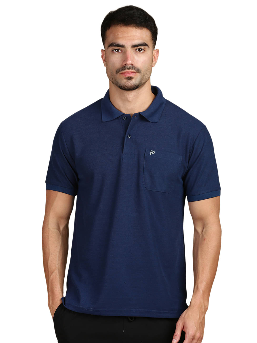 LUX PARKER Pack of 1 Cotton Blend Regular Fit Solid Half Sleeves Men's Polo T Shirt ( Navy Blue )     			LUX PARKER Pack of 1 Cotton Blend Regular Fit Solid Half Sleeves Men's Polo T Shirt ( Navy Blue )