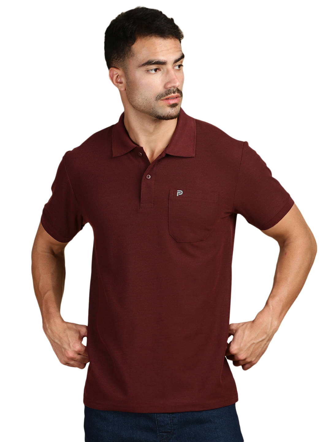 LUX PARKER Pack of 1 Cotton Blend Regular Fit Solid Half Sleeves Men's Polo T Shirt ( Coffee )     			LUX PARKER Pack of 1 Cotton Blend Regular Fit Solid Half Sleeves Men's Polo T Shirt ( Coffee )