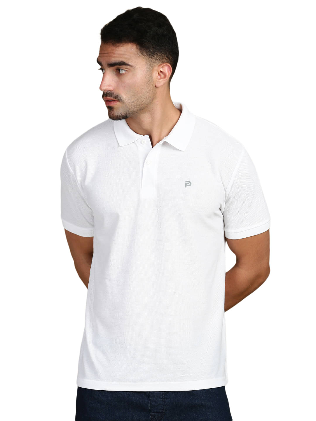 LUX PARKER Pack of 1 Cotton Blend Regular Fit Solid Half Sleeves Men's Polo T Shirt ( White ) LUX PARKER Pack of 1 Cotton Blend Regular Fit Solid Half Sleeves Men's Polo T Shirt ( White )