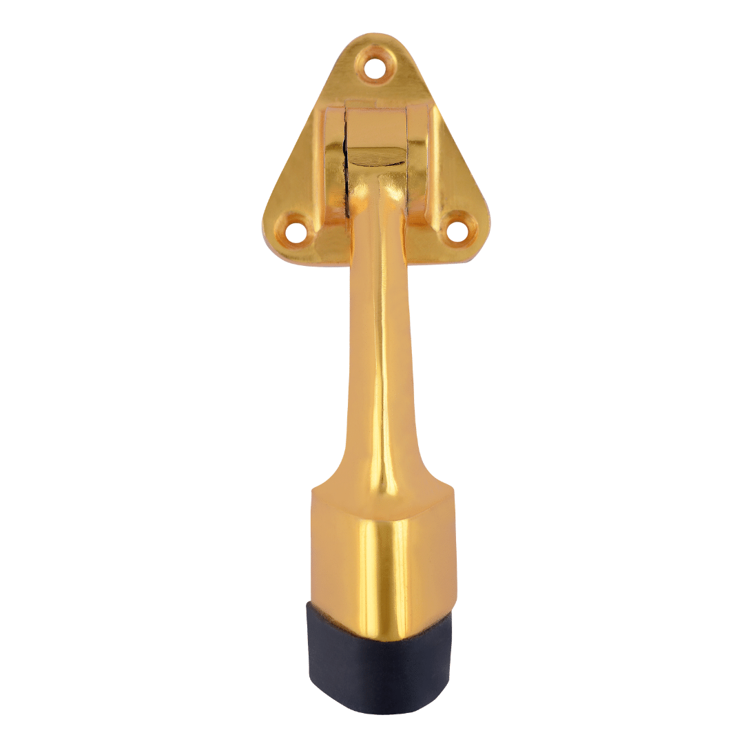 Malaikah Triangle Gold Heavy Duty Gate Stopper for The Door with Rubber Grip 5-Inch Long Door Stopper for Wooden Door Pack Of 1 Door Mounted Malaikah Triangle Gold Heavy Duty Gate Stopper for The Door with Rubber Grip 5-Inch Long Door Stopper for Wooden Door Pack Of 1 Door Mounted