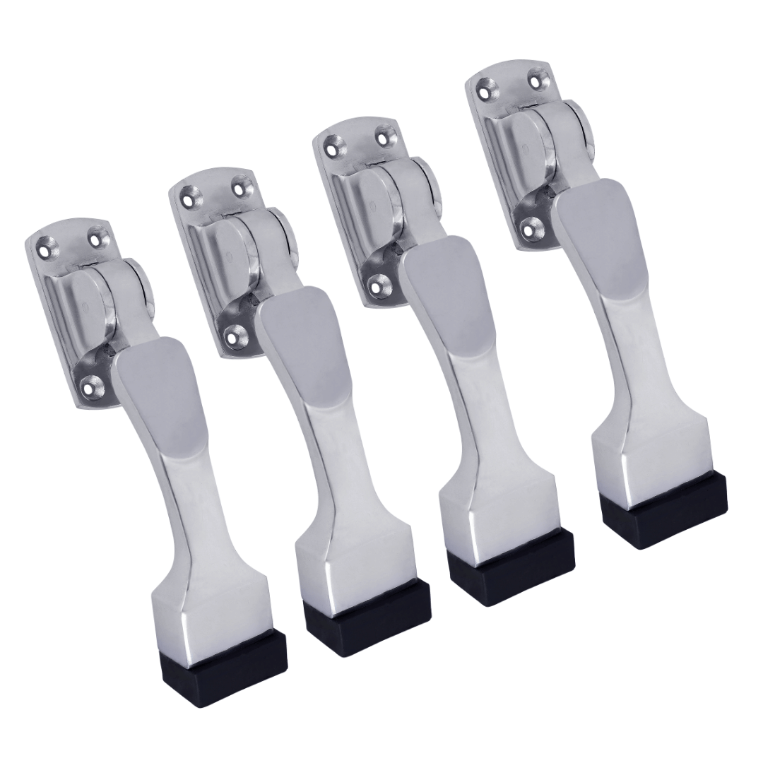     			Malaikah Unique Chrome Plating Heavy Duty Gate Stopper for The Door with Rubber Grip 5-Inch Long Door Stopper for Wooden Door Pack Of 4 Door Mounted