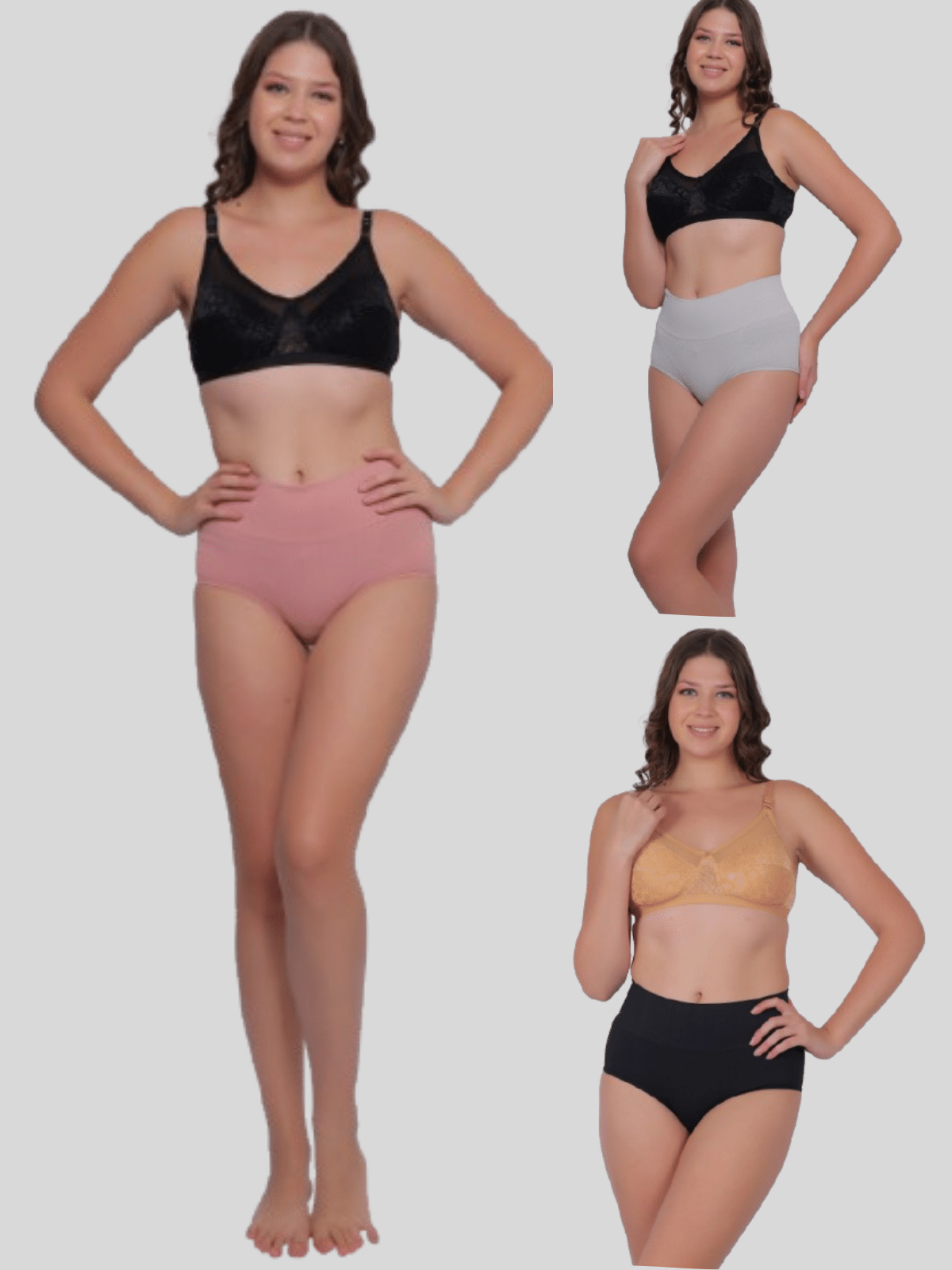     			Pia Trends Pack of 3 Cotton Blend Women's Tummy Tucker ( Peach,Beige,Grey )