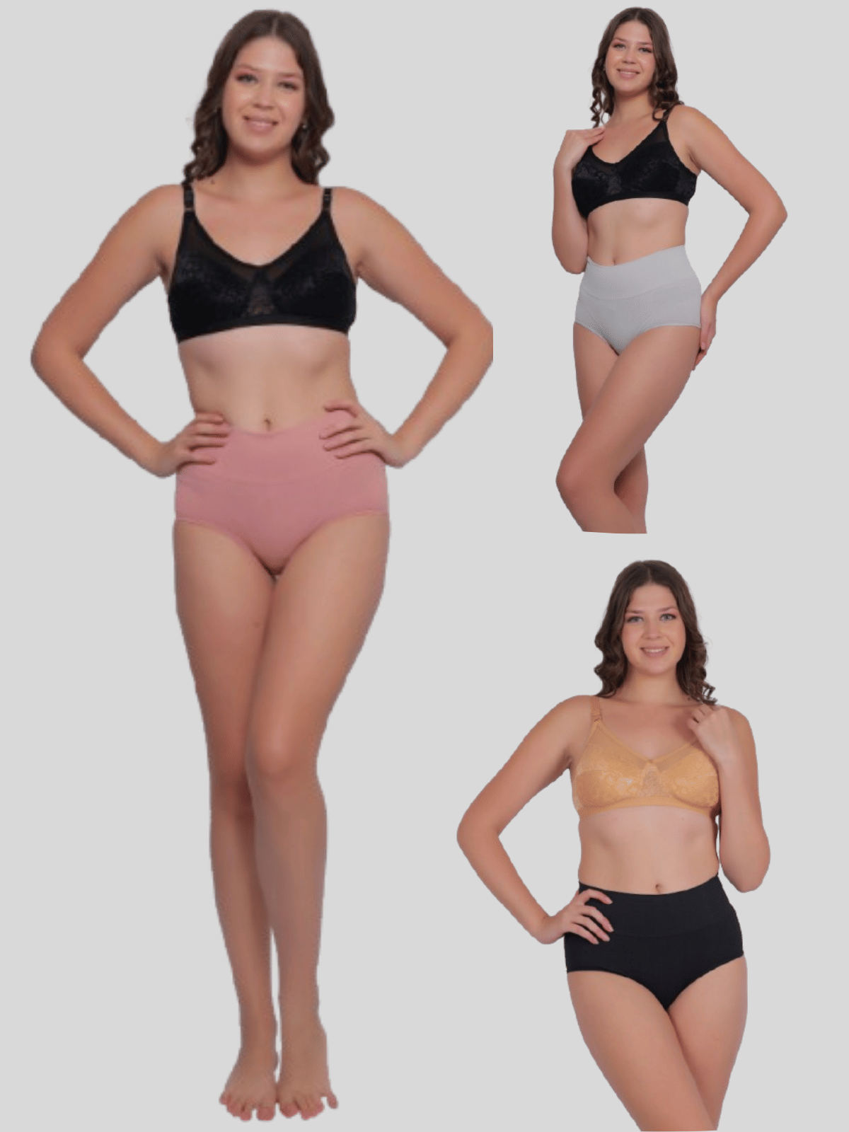 Pia Trends Pack of 3 Cotton Blend Women's Tummy Tucker ( Peach,Grey,Black ) Pia Trends Pack of 3 Cotton Blend Women's Tummy Tucker ( Peach,Grey,Black )