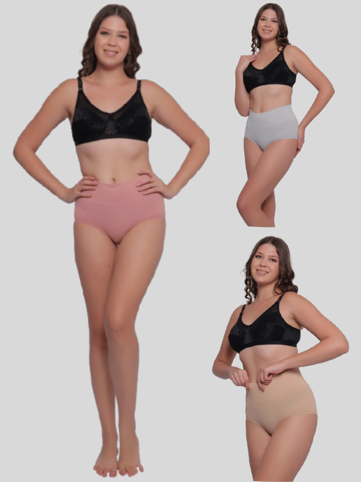     			Pia Trends Pack of 3 Cotton Blend Women's Tummy Tucker ( Peach,Grey,Beige )