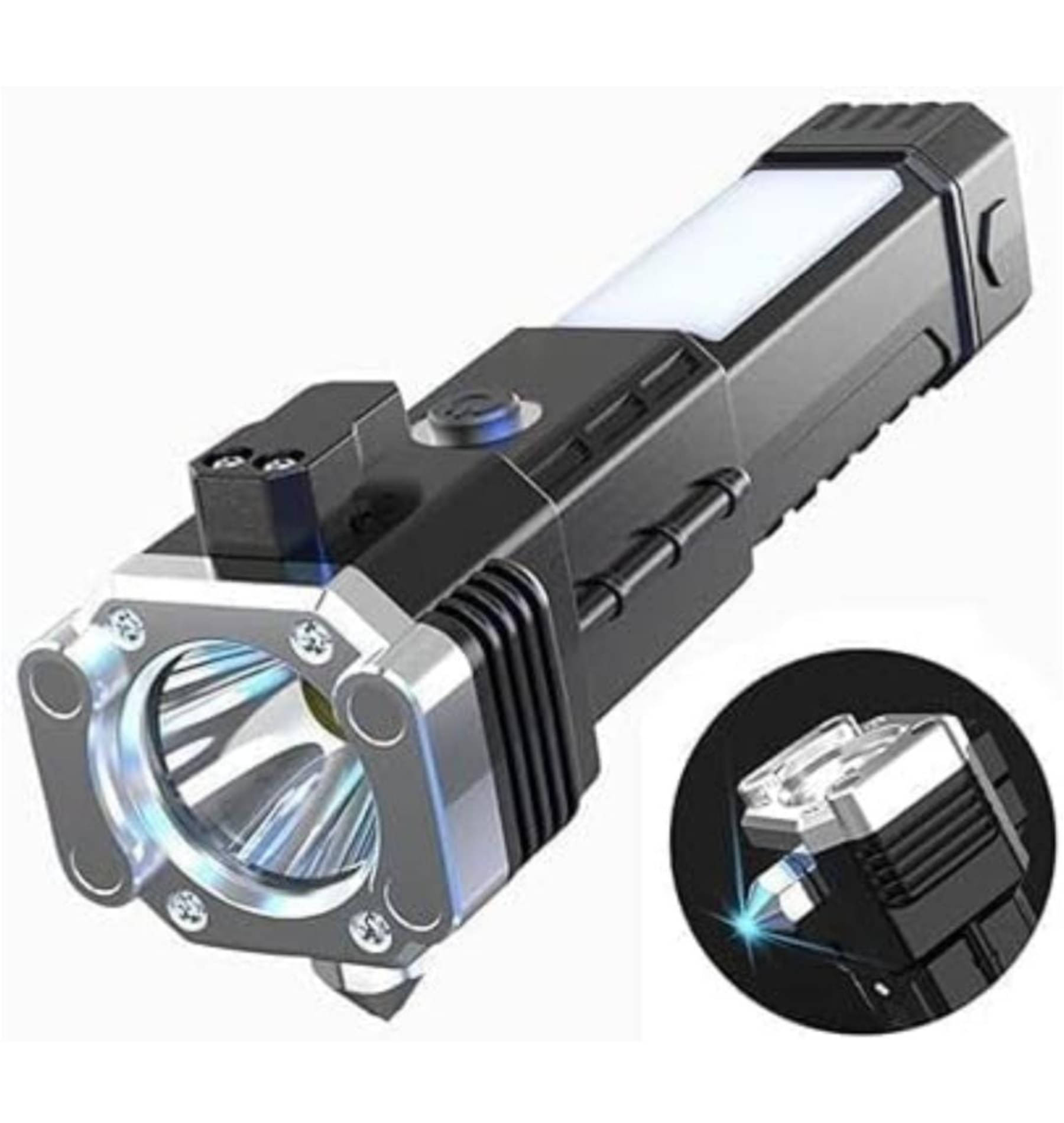 QitmirMKT Rechargeable Heavy Survival Torch Multicolor Hand Torch ( Pack of 1 ) QitmirMKT Rechargeable Heavy Survival Torch Multicolor Hand Torch ( Pack of 1 )