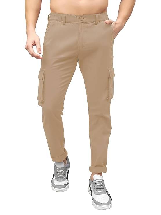     			Reoutlook Slim Flat Men's Cargos - Khaki ( Pack of 1 )