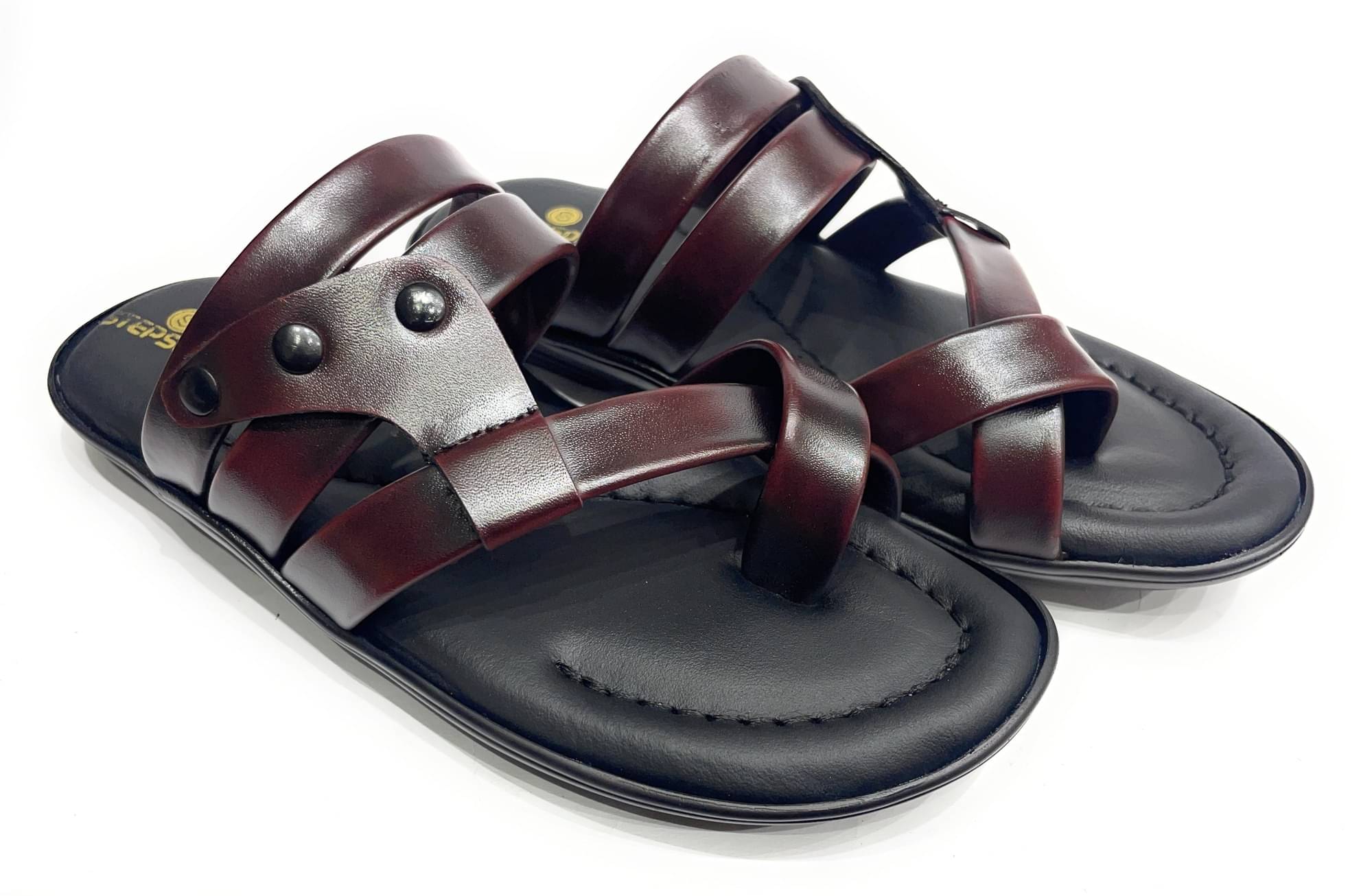     			STEPSOFT Maroon Men's Leather Slipper
