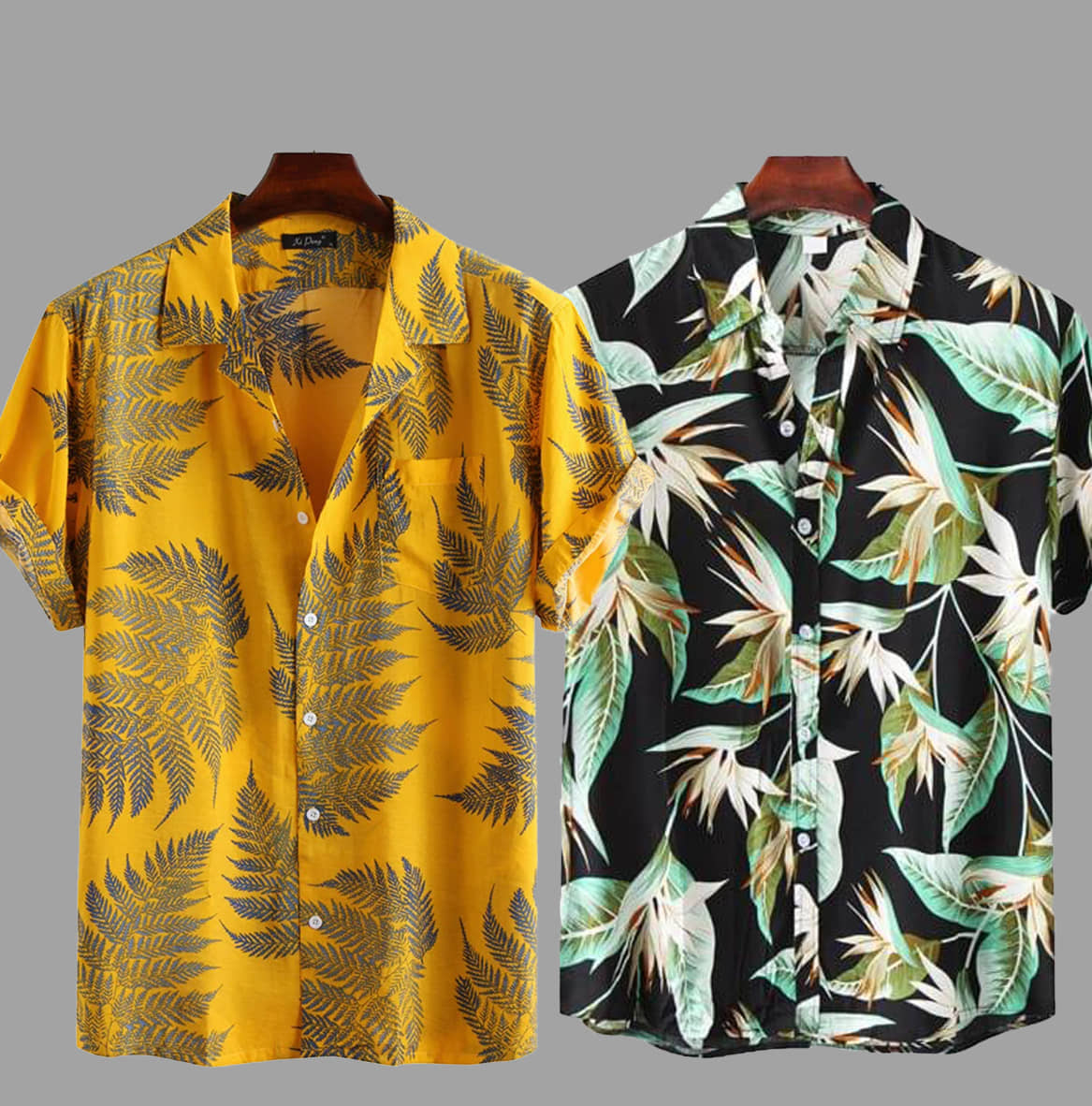 TIGERSNAKE Polyester Regular Fit Printed Half Sleeves Men's Casual Shirt - Multicolor ( Pack of 2 )