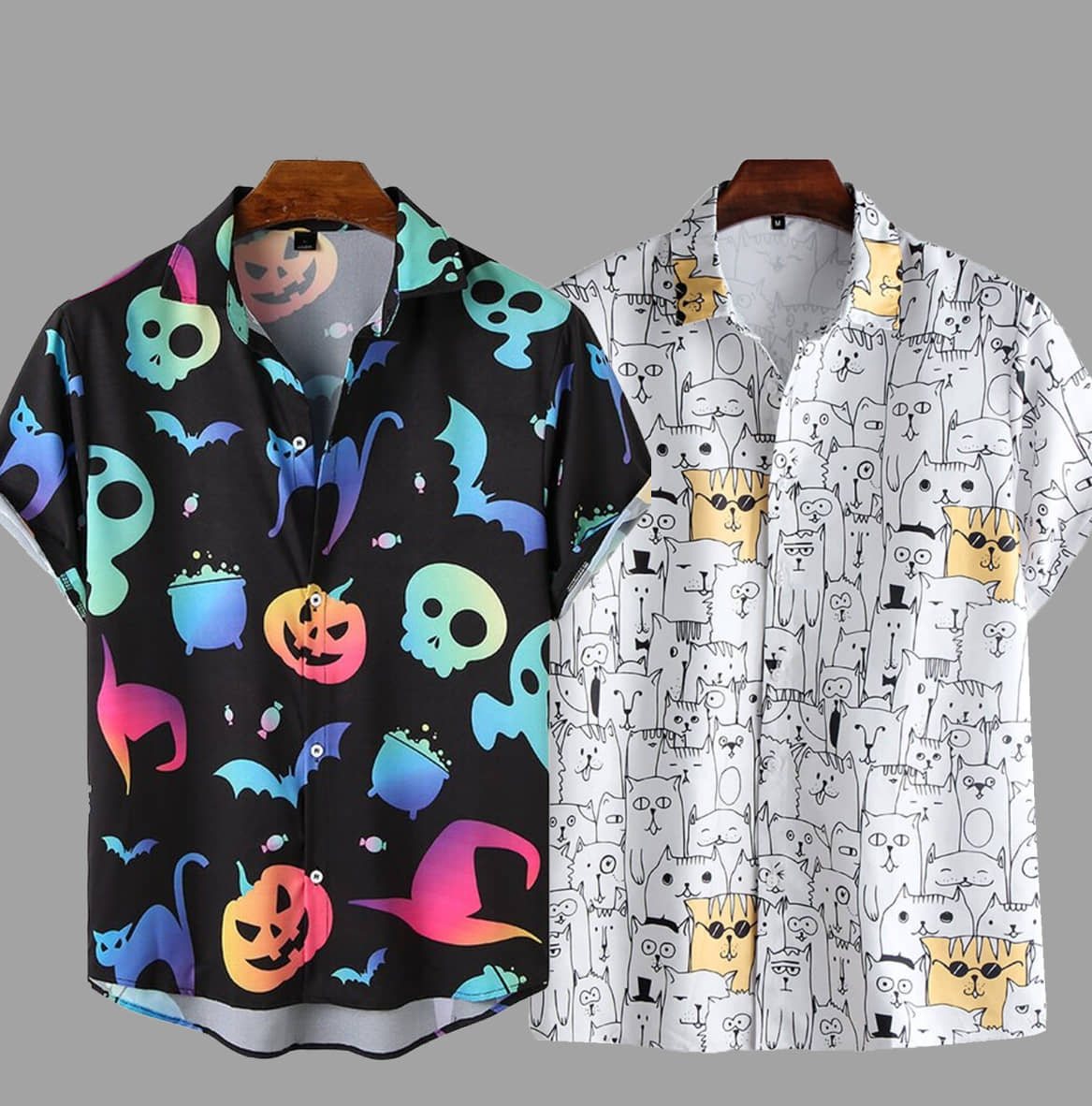 TIGERSNAKE Polyester Regular Fit Printed Half Sleeves Men's Casual Shirt - Multicolor ( Pack of 2 )