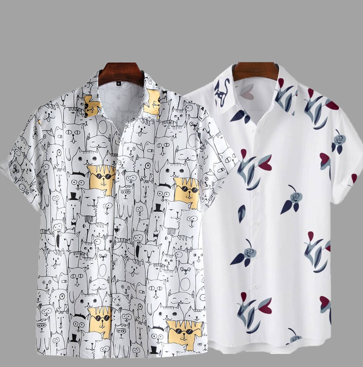     			TIGERSNAKE Polyester Regular Fit Printed Half Sleeves Men's Casual Shirt - Multicolor ( Pack of 2 )