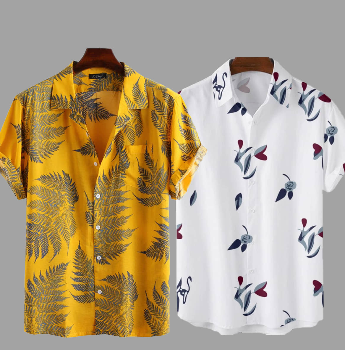 TIGERSNAKE Polyester Regular Fit Printed Half Sleeves Men's Casual Shirt - Multicolor ( Pack of 2 )