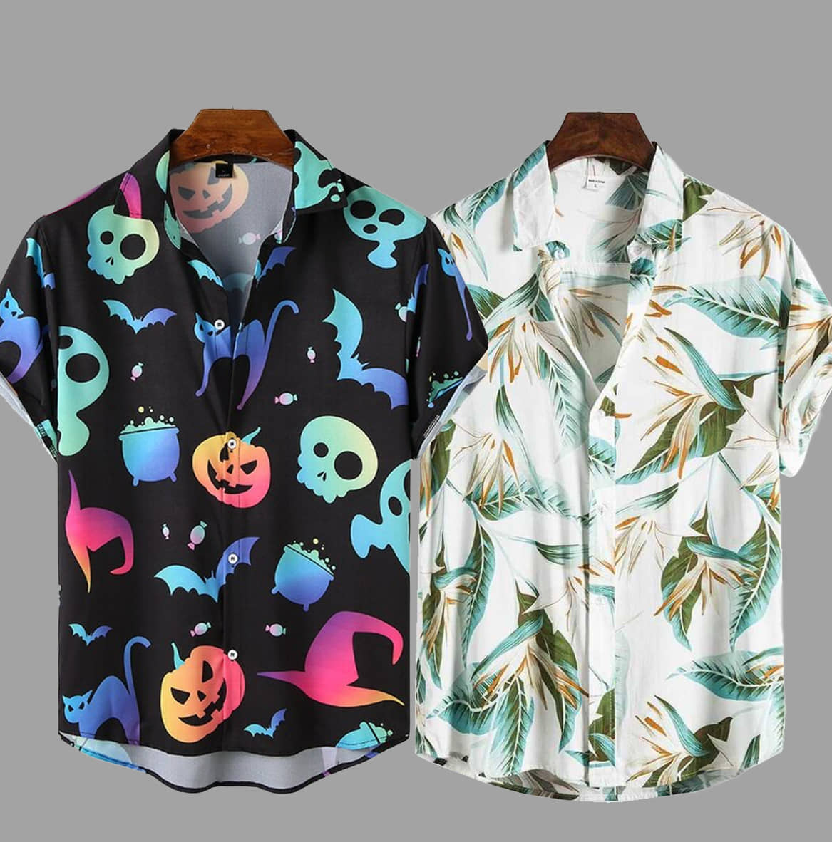 TIGERSNAKE Polyester Regular Fit Printed Half Sleeves Men's Casual Shirt - Multicolor ( Pack of 2 )