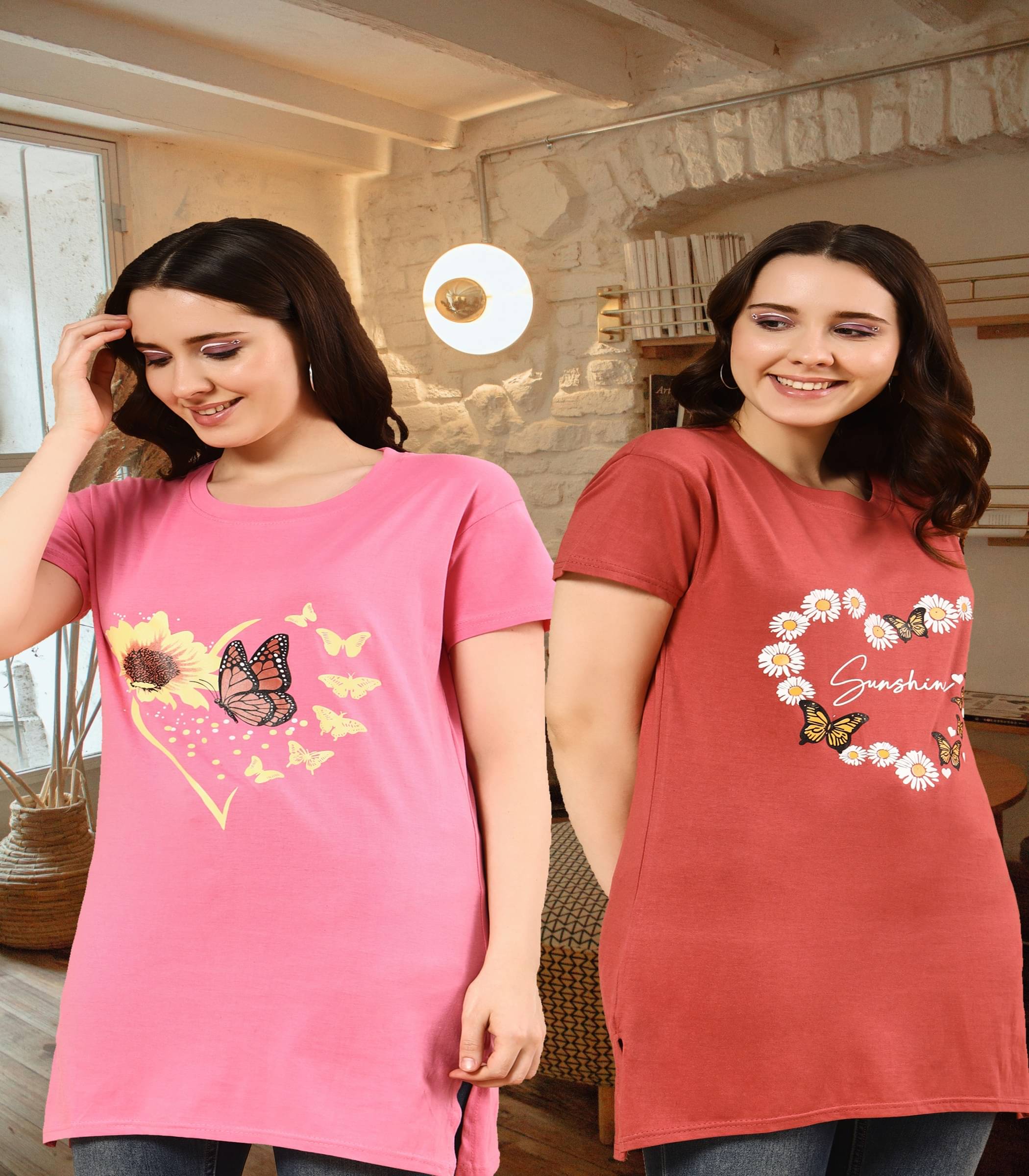 TWOCRAZIIE Women Cotton Printed T-shirt Dress ( Multicolor ) TWOCRAZIIE Women Cotton Printed T-shirt Dress ( Multicolor )