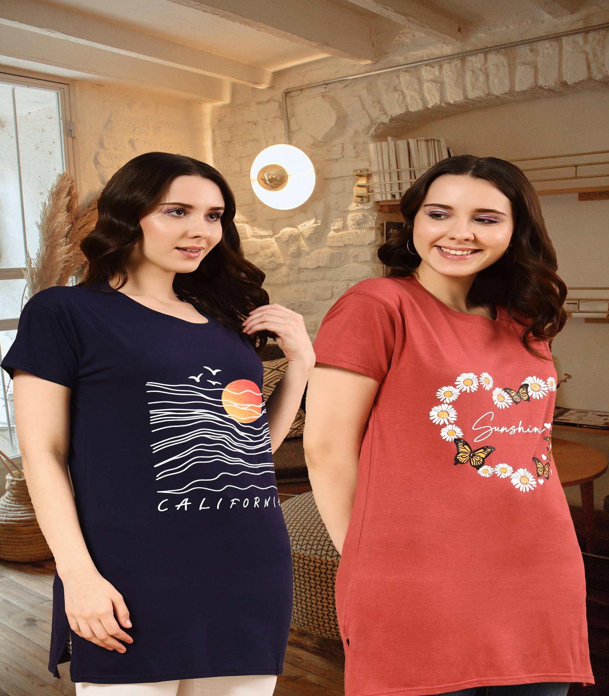 TWOCRAZIIE Women Cotton Printed T-shirt Dress ( Multicolor ) TWOCRAZIIE Women Cotton Printed T-shirt Dress ( Multicolor )